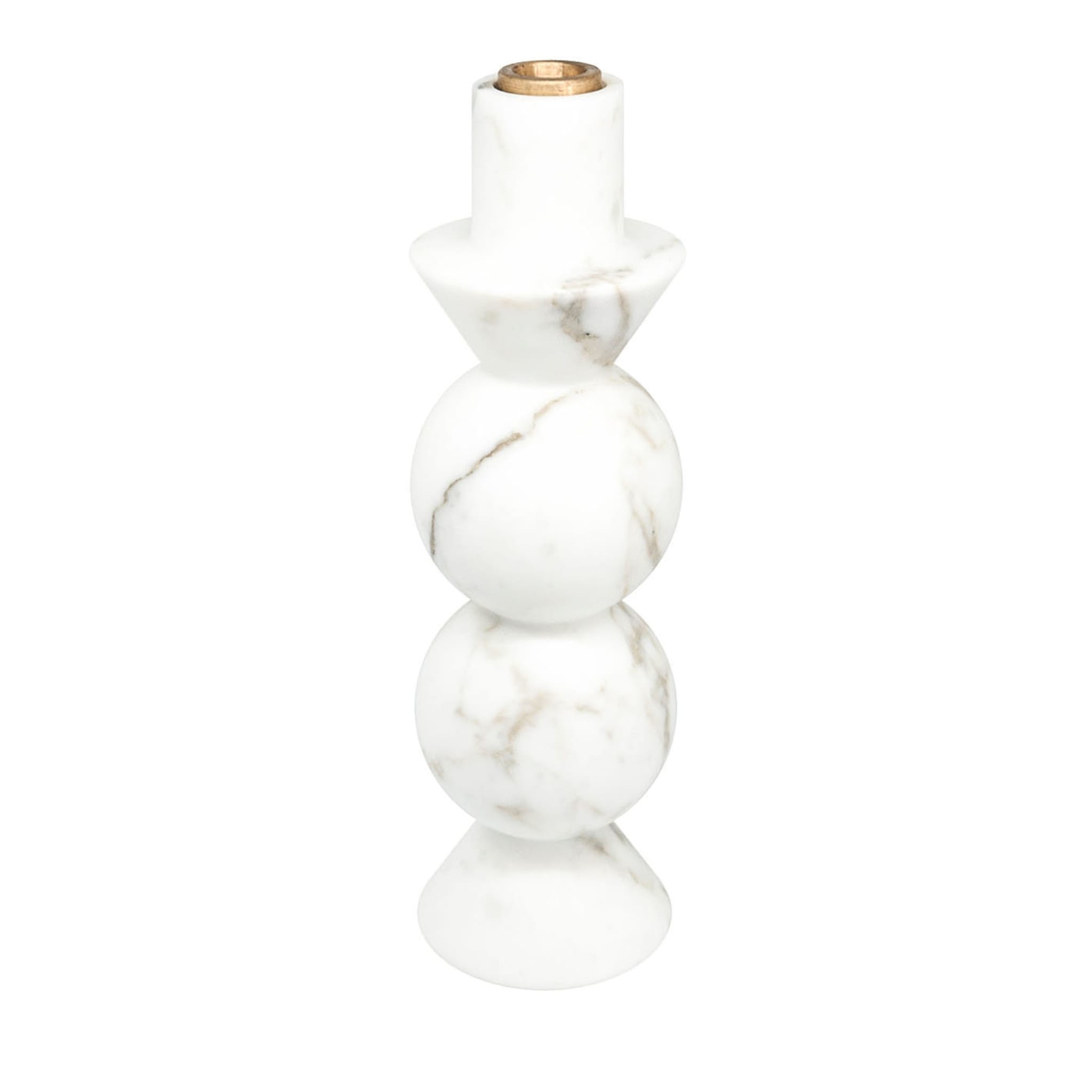 Tall White Marble Candleholder by Jacopo Simonetti - Main view