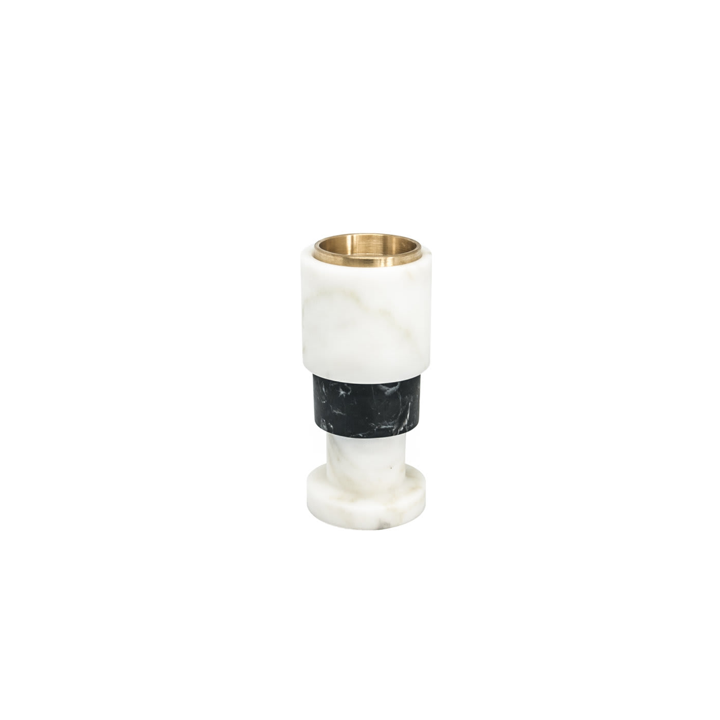Small Black and White Marble Candleholder by Jacopo Simonetti - FiammettaV Home Collection