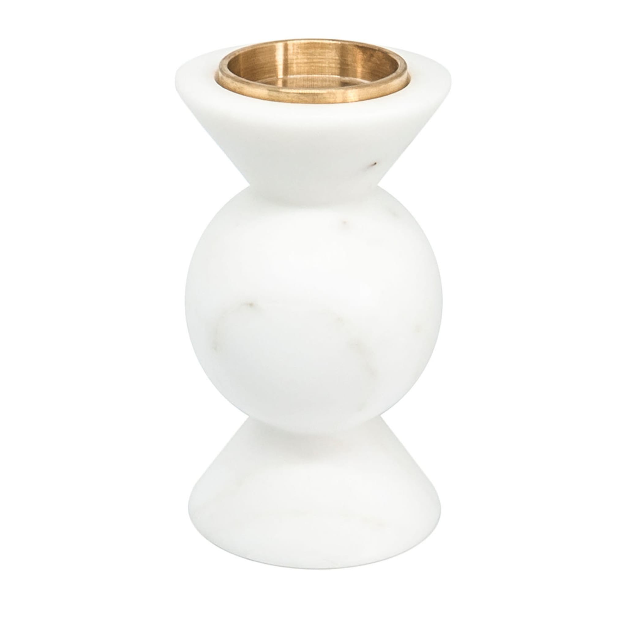 Small White Marble Candleholder by Jacopo Simonetti - Main view