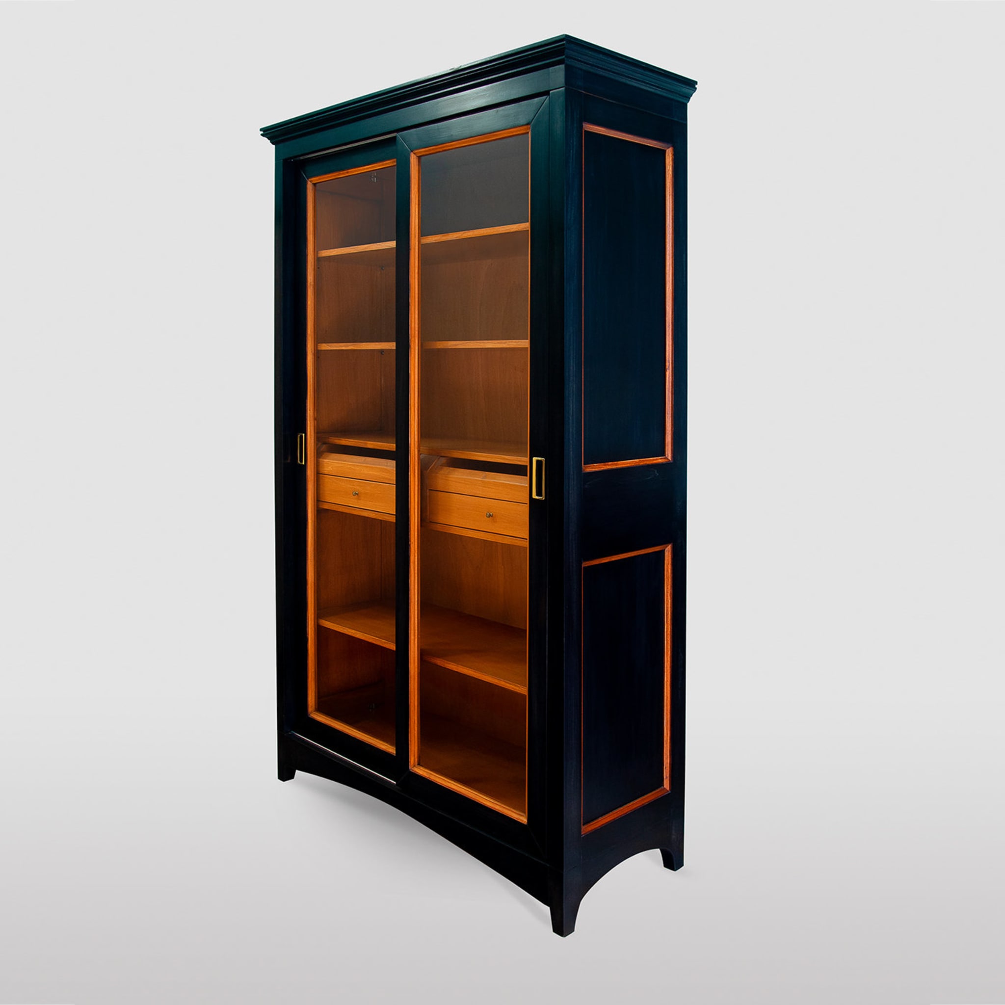 Black Bookcase with Sliding Doors - Alternative view 4