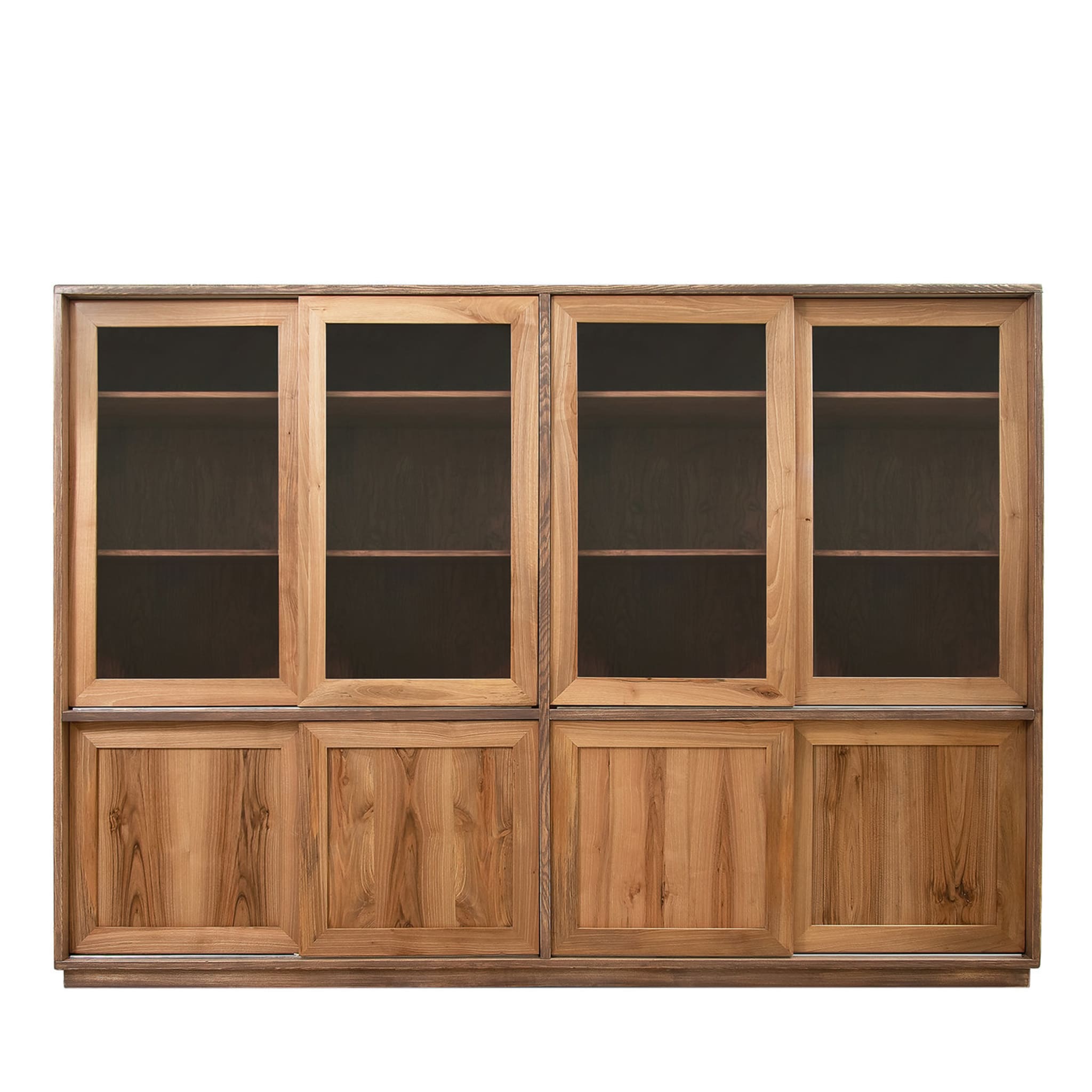 Nordic-Style Modular Bookcase with Sliding Doors - Main view