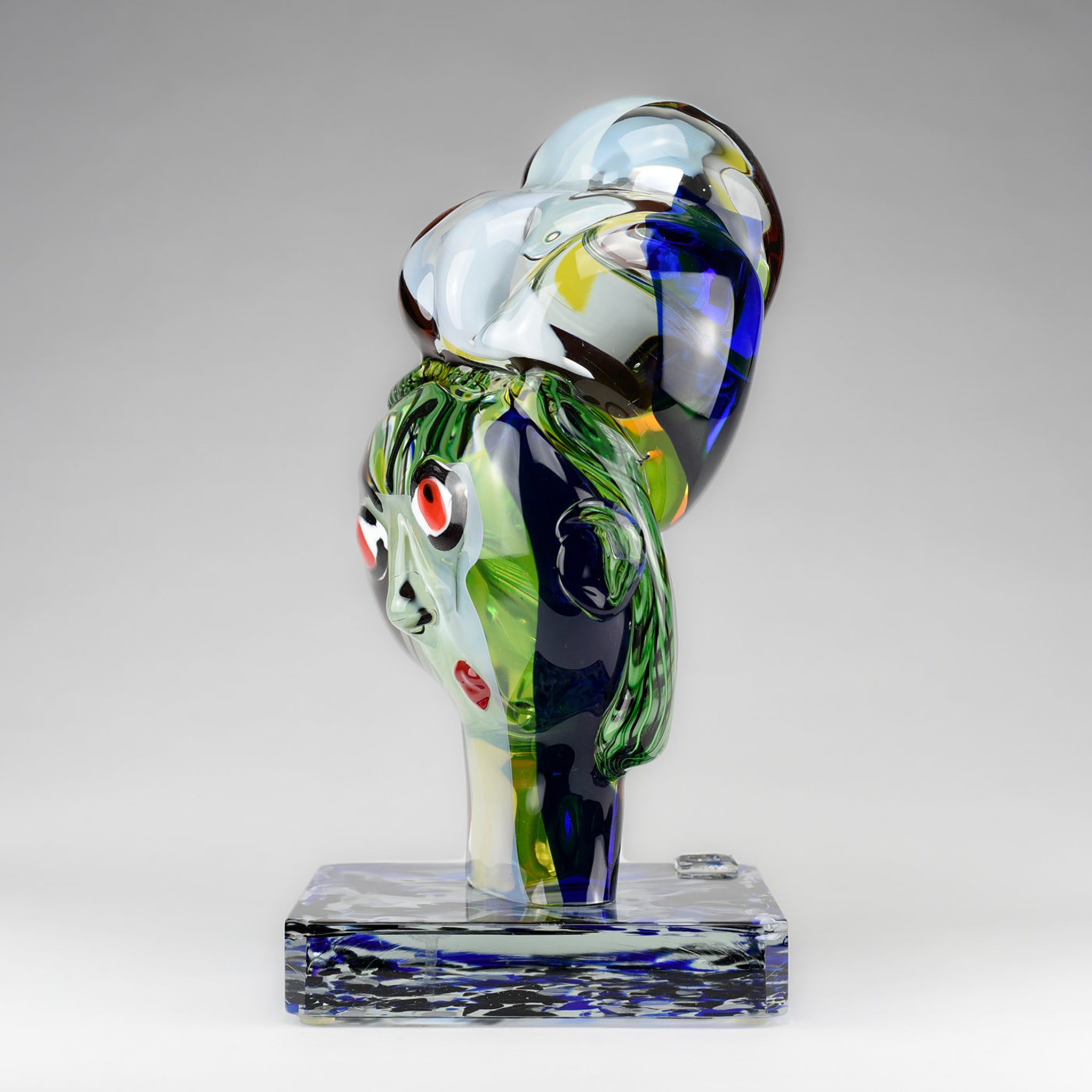 Volto Sveglio Polychrome Glass Sculpture - Alternative view 1