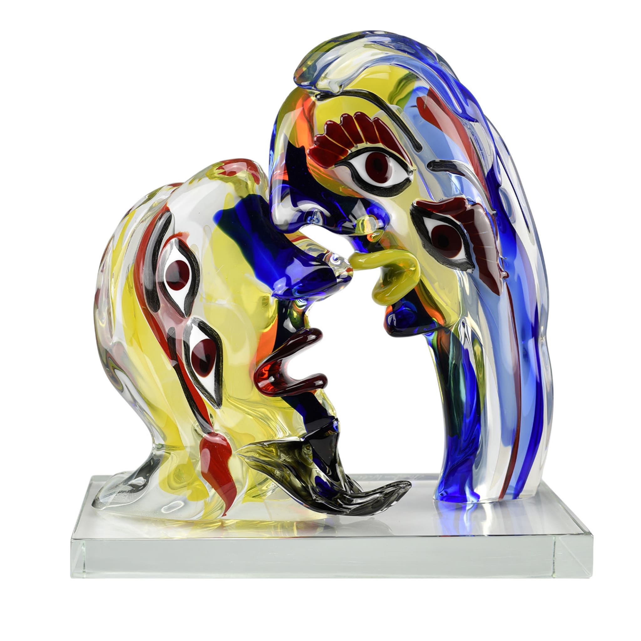 Il Bacio Polychrome Glass Sculpture - Main view