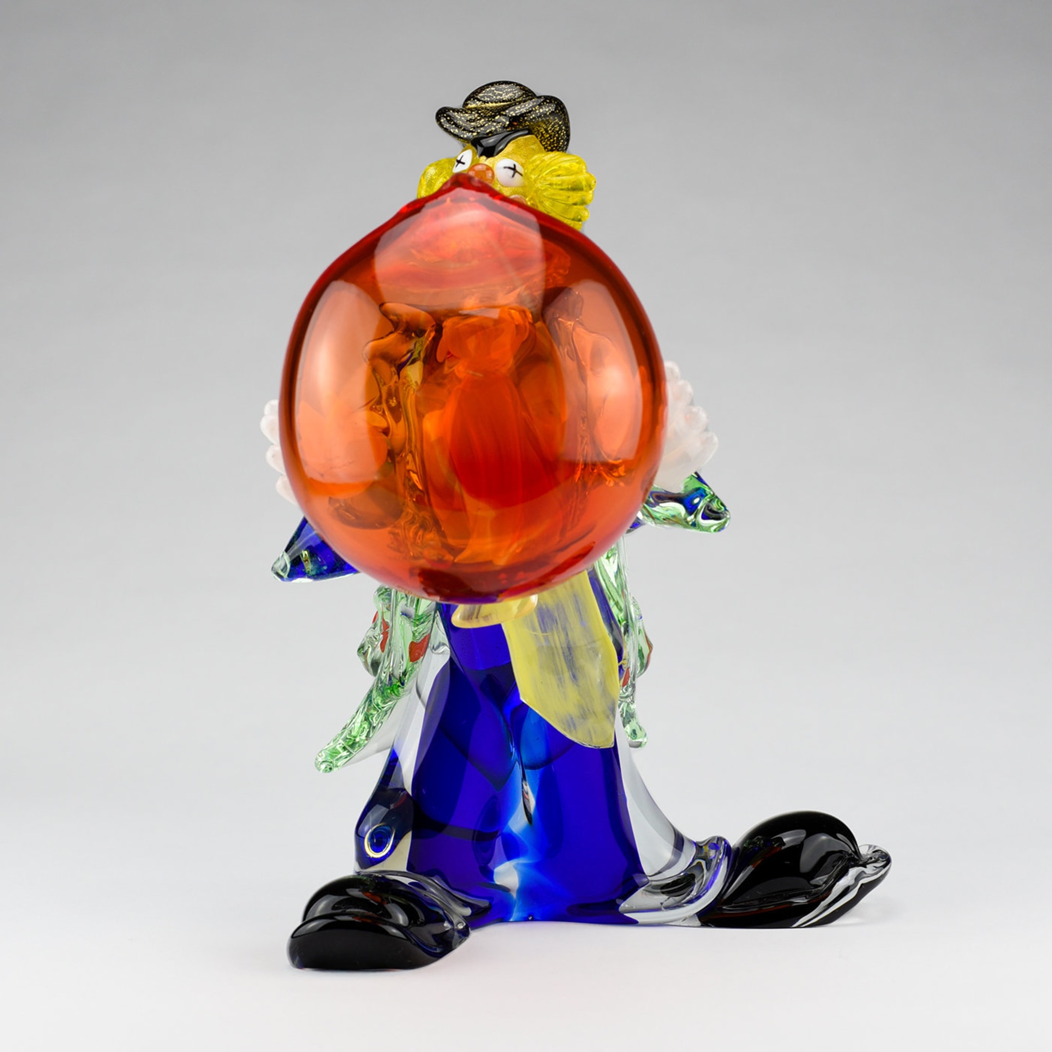 Clown Con Palloncino Polychrome Glass Sculpture - Alternative view 1