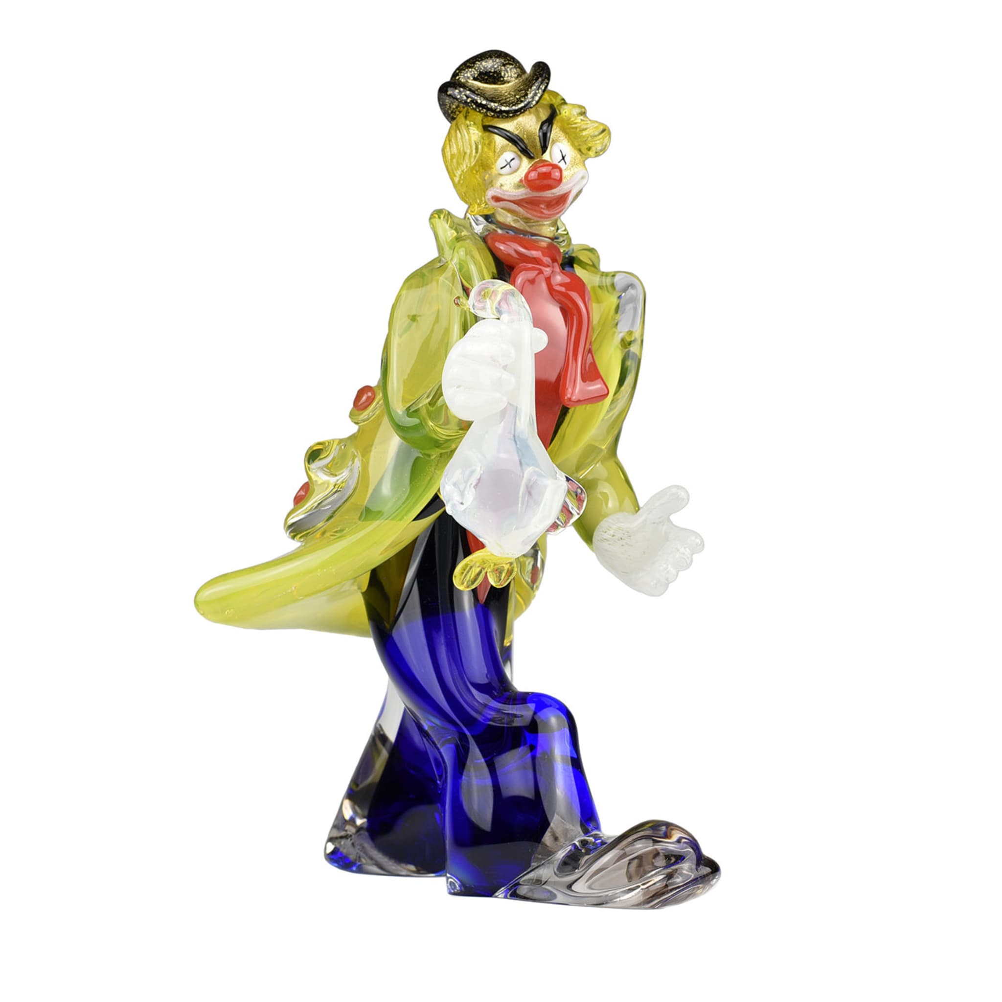 Clown Con Oca Polychrome Glass Sculpture - Main view