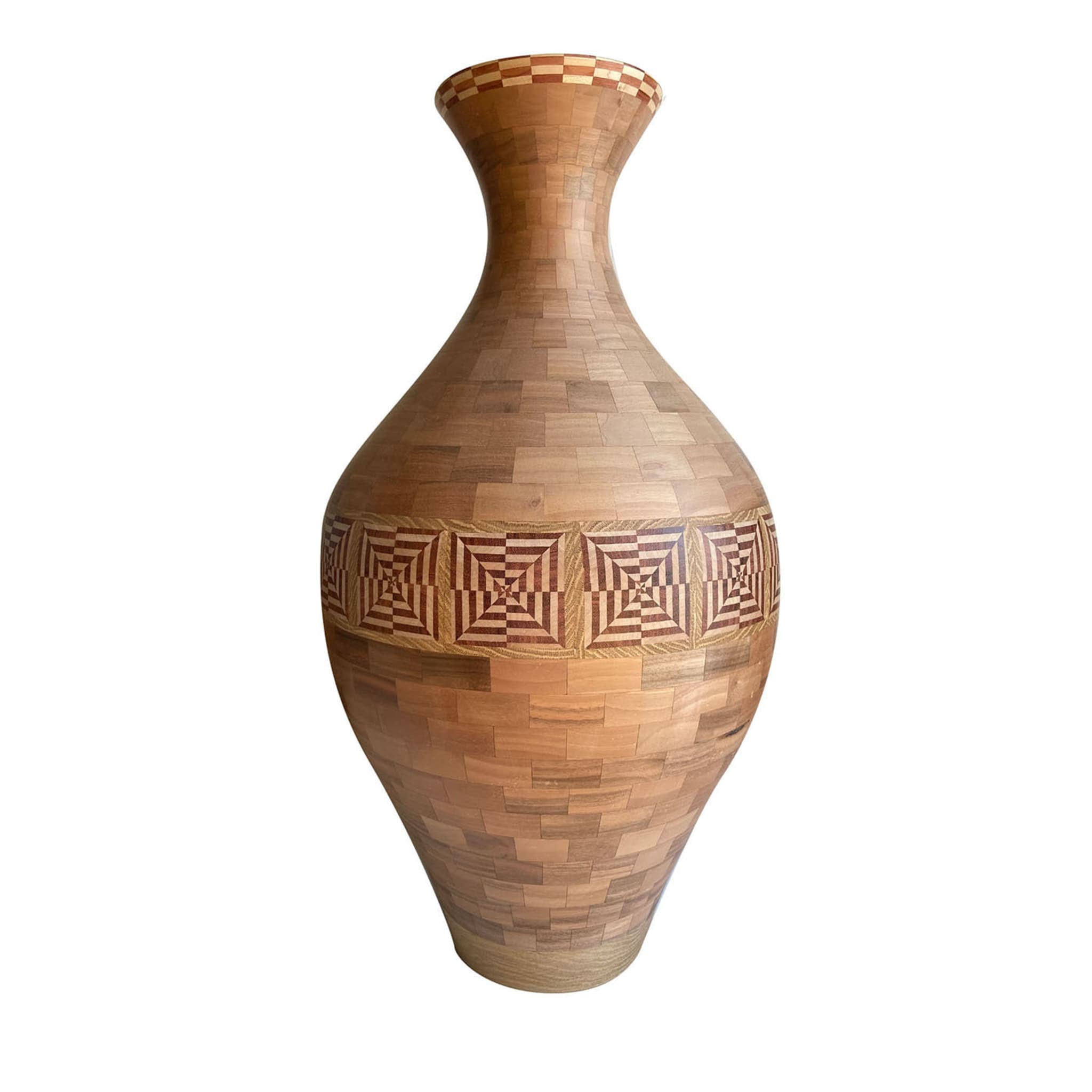 Vase aus Nussbaum und Durmast - Hauptansicht