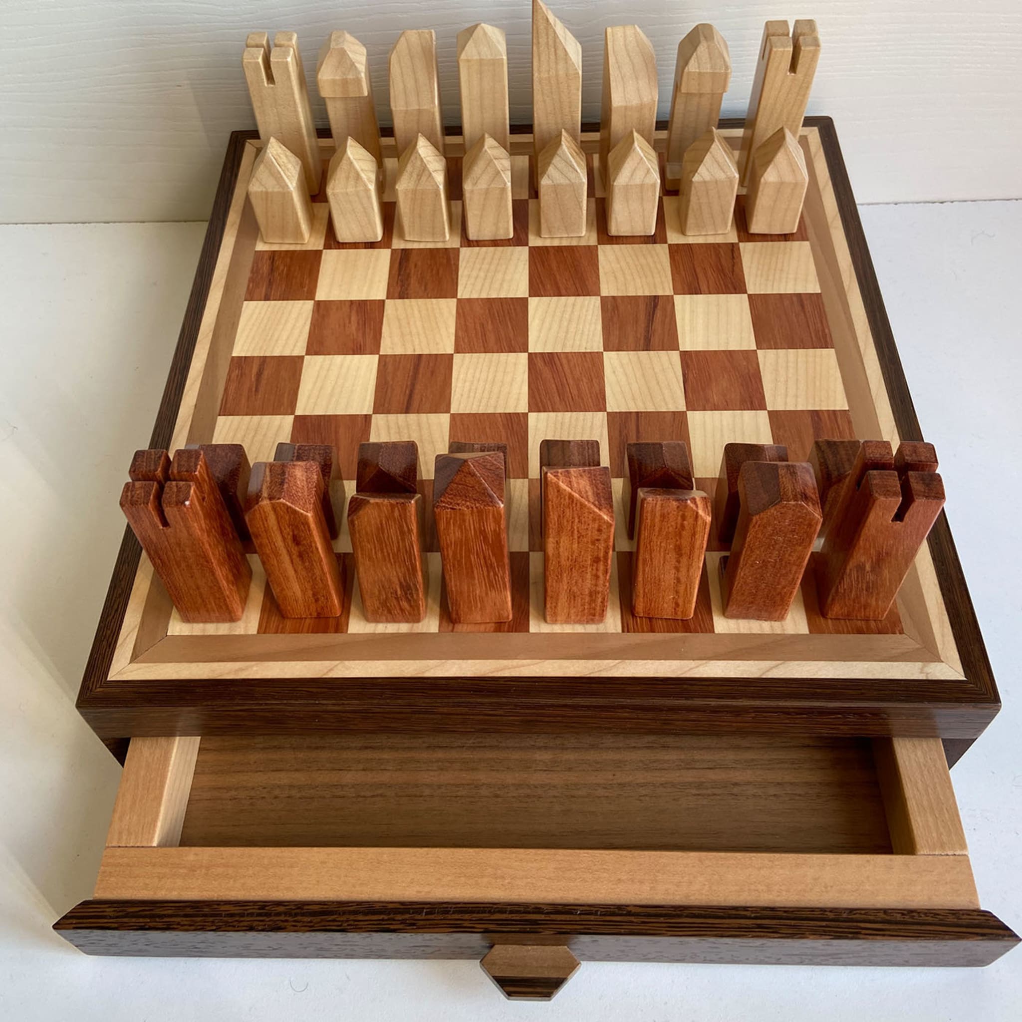Maple and Bubinga Chessboard - Alternative view 1