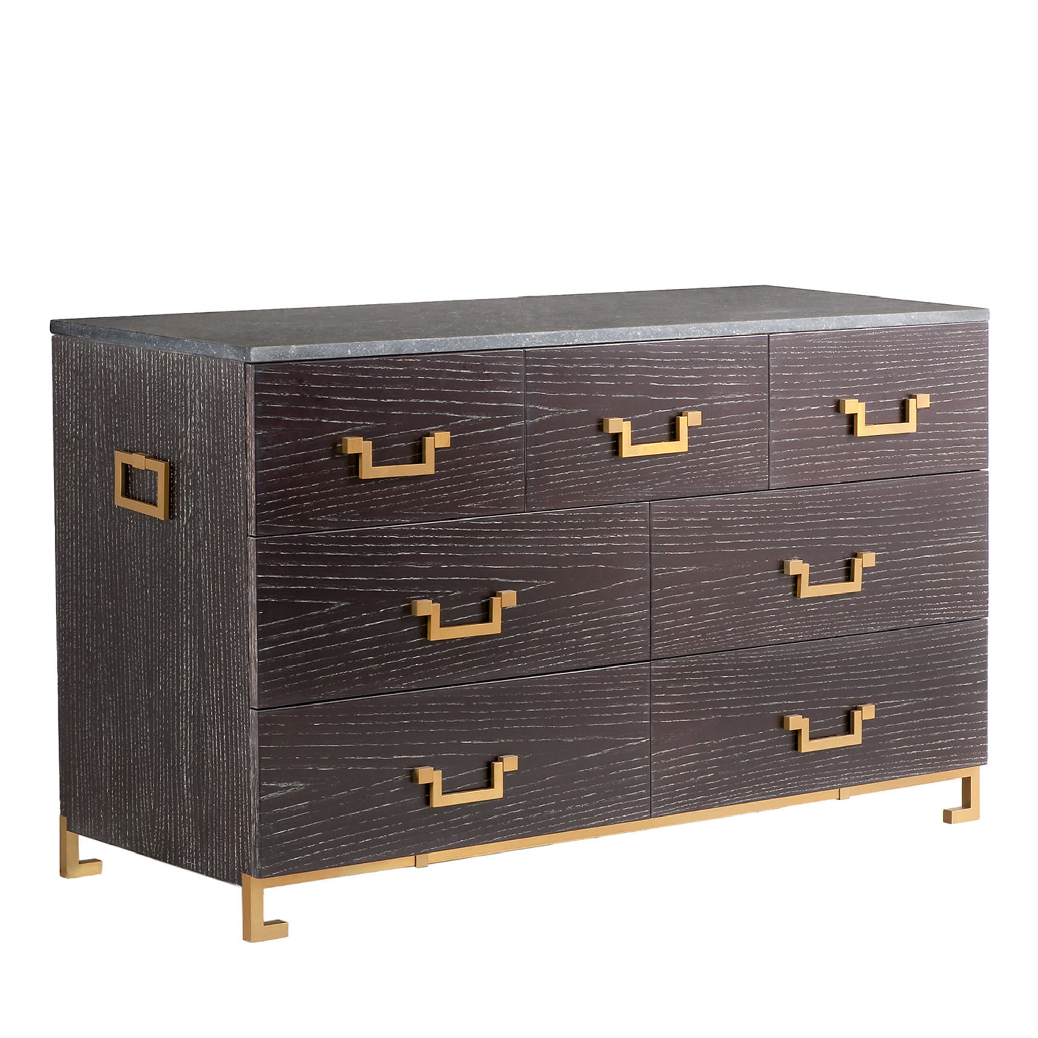 Wood and Brass Sideboard by Michele Bonan - Main view