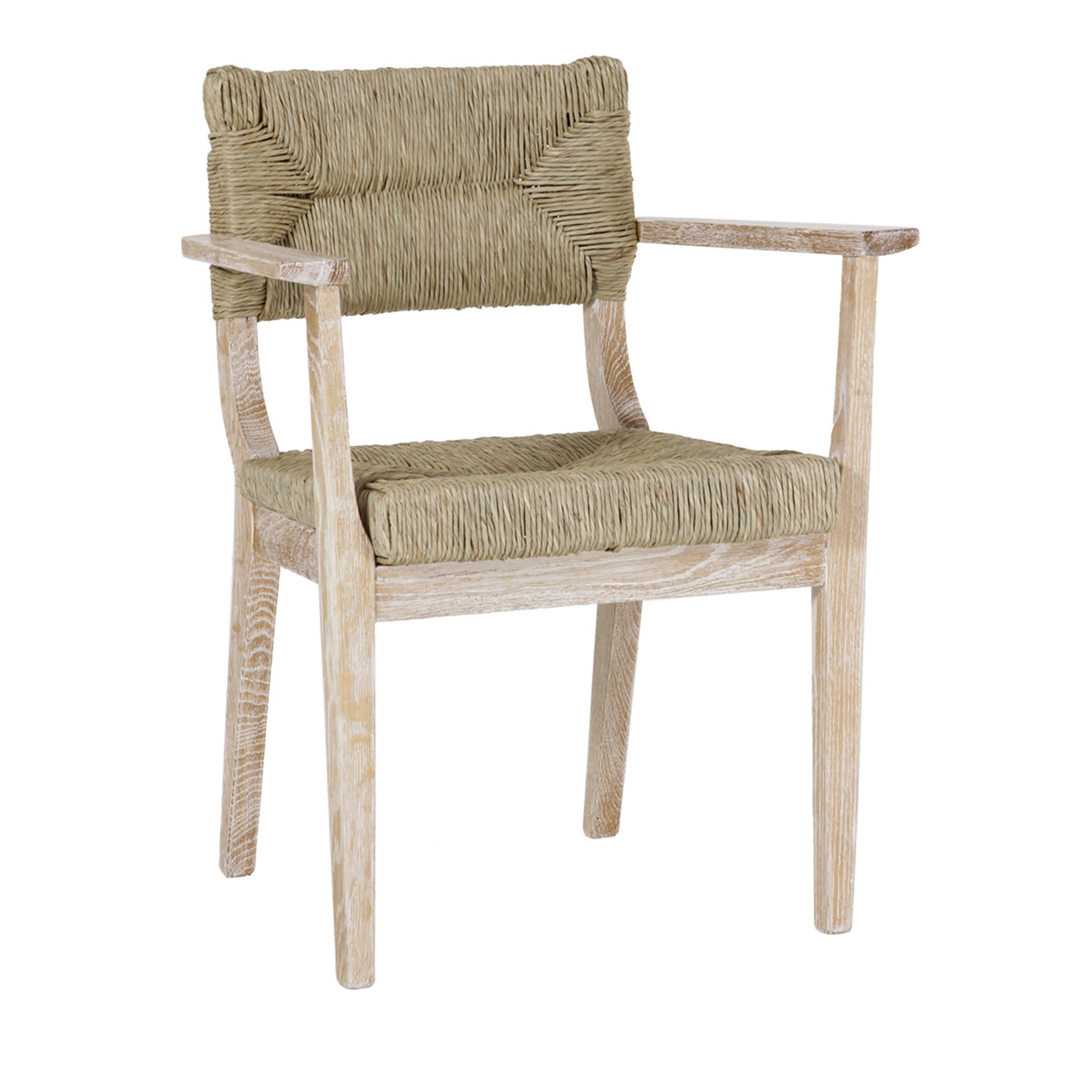 Straw Chair with Armrests by Michele Bonan - Main view