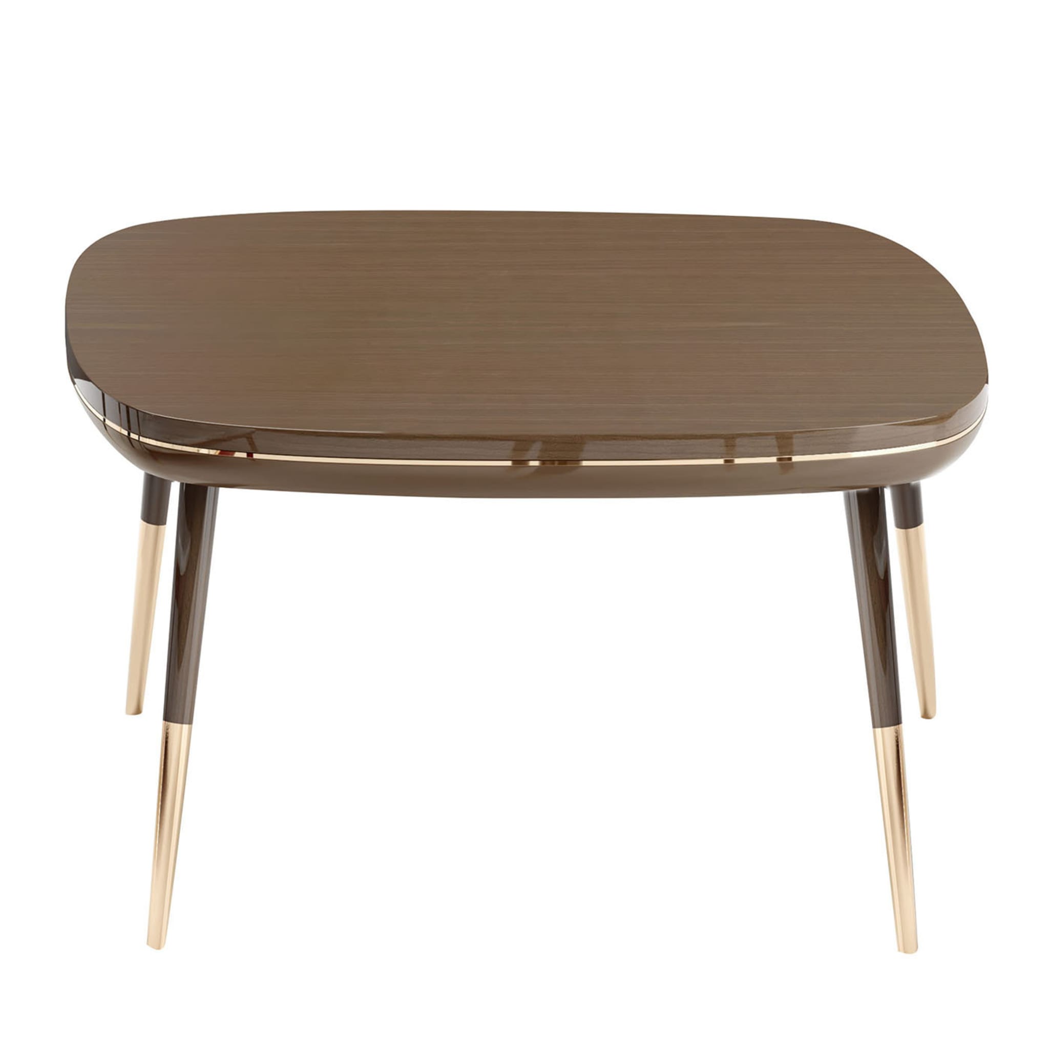 Sabrina Brown Coffee Table with Wood Top (table basse brune avec plateau en bois) - Vue principale
