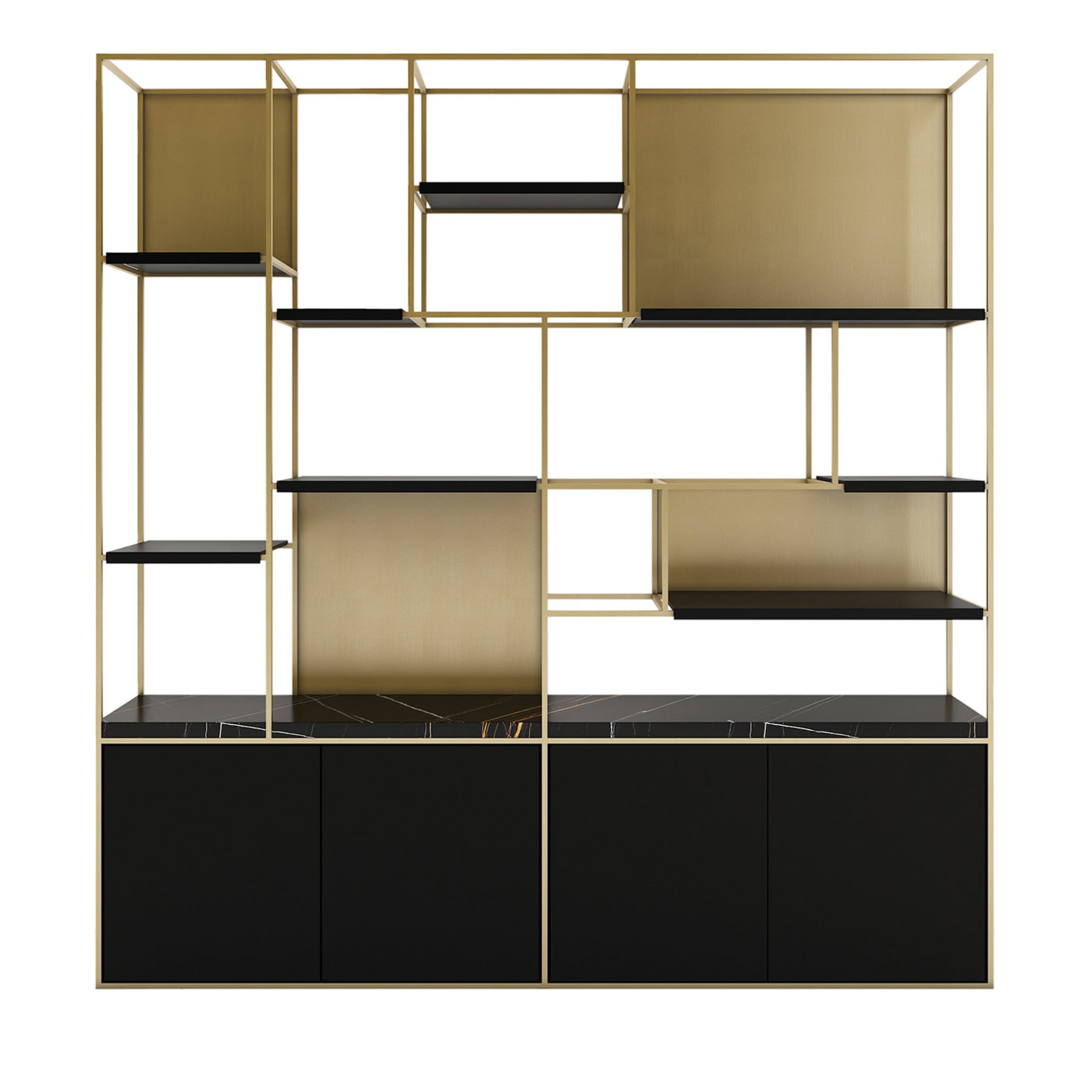 Brass Bookcase with Storage Units - Main view