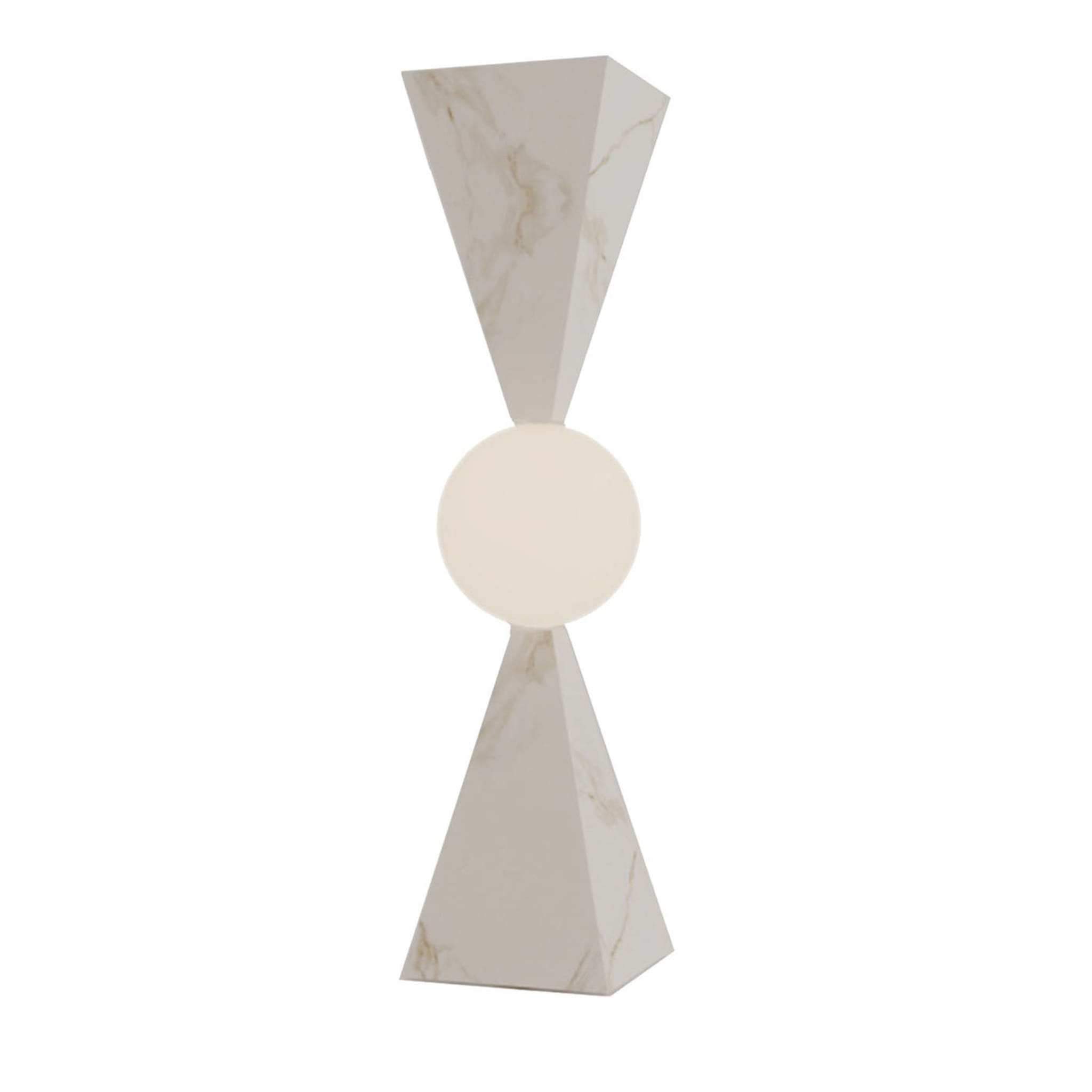Lampe de table Clessidra en marbre Calacatta doré par sid&sign - Vue principale