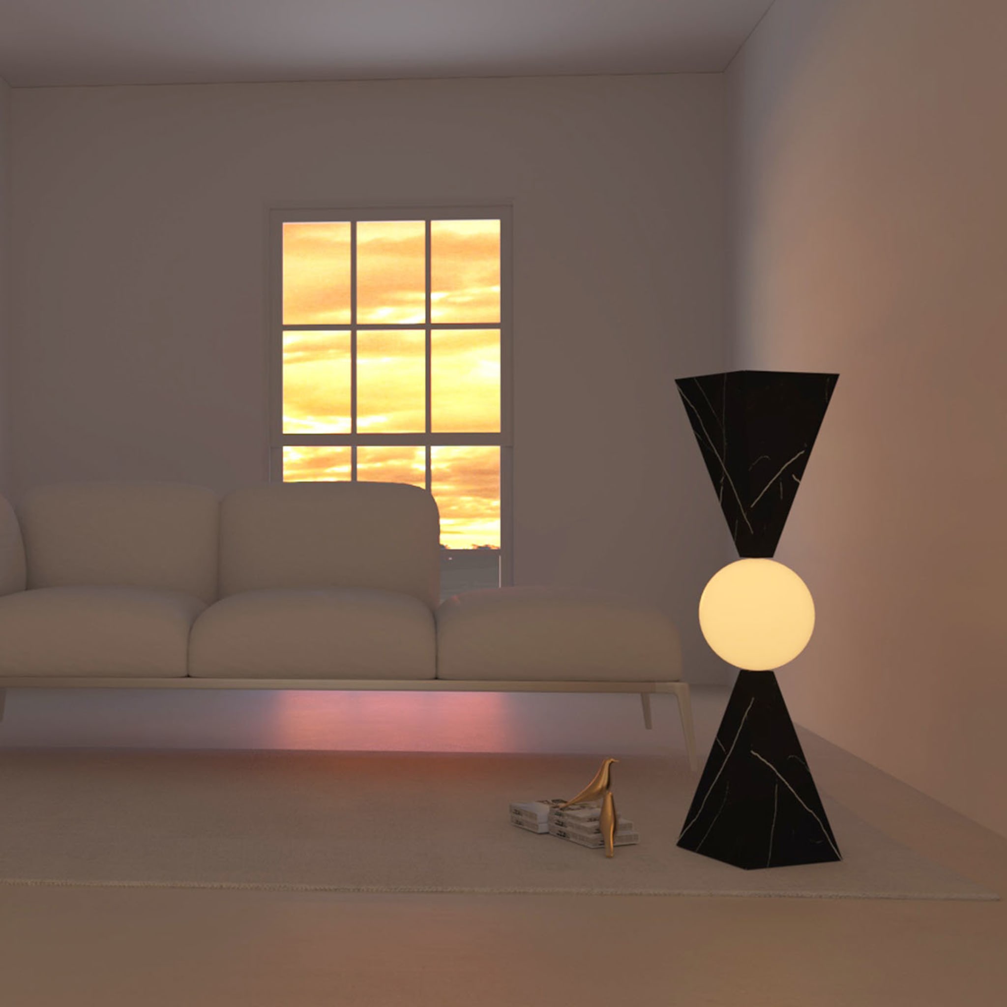 Lampada da tavolo Clessidra in marmo Sahara Noir di sid&amp;sign - Vista alternativa 1