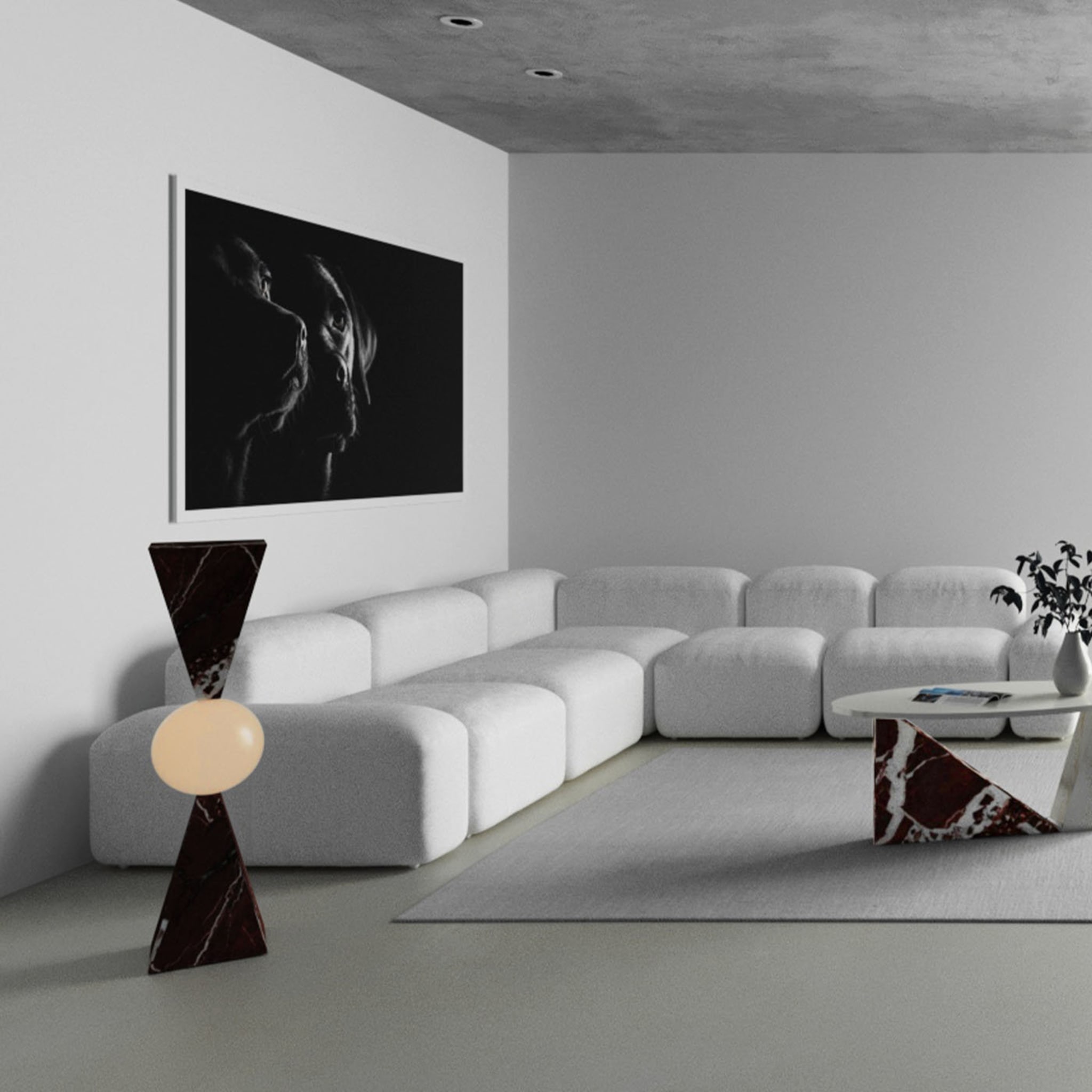Lampada da tavolo Clessidra in marmo Sahara Noir di sid&amp;sign - Vista alternativa 3
