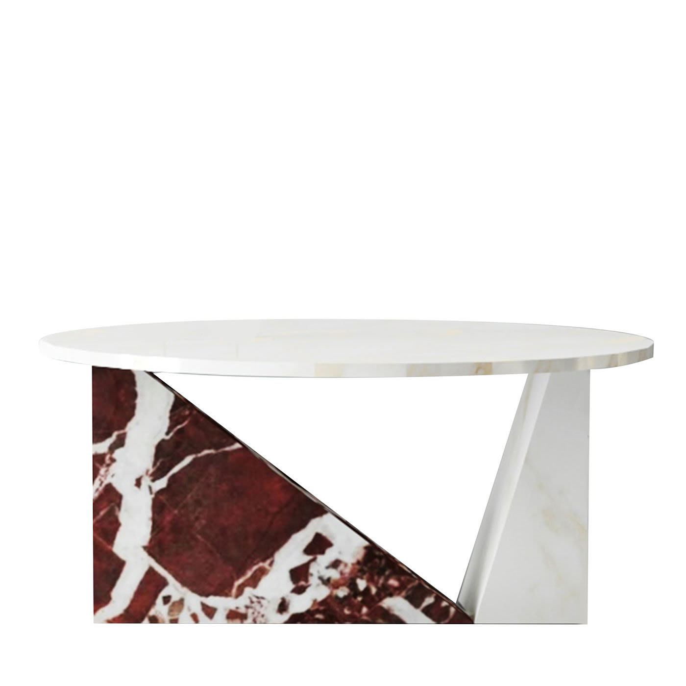Dieus Coffee Table in Gold Calacatta and Red Levanto Marbles by sid&sign - Dimarmo