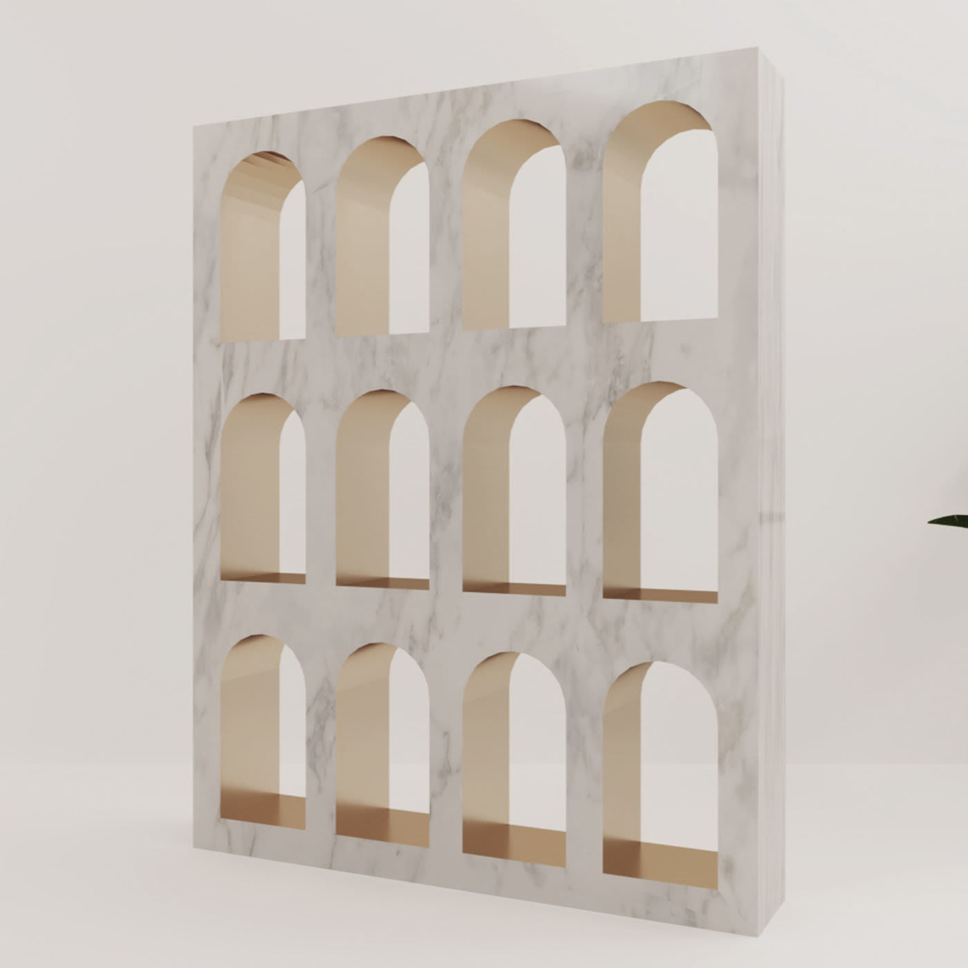 Portici Bookcase in White Carrara Marble by sid&sign - Dimarmo