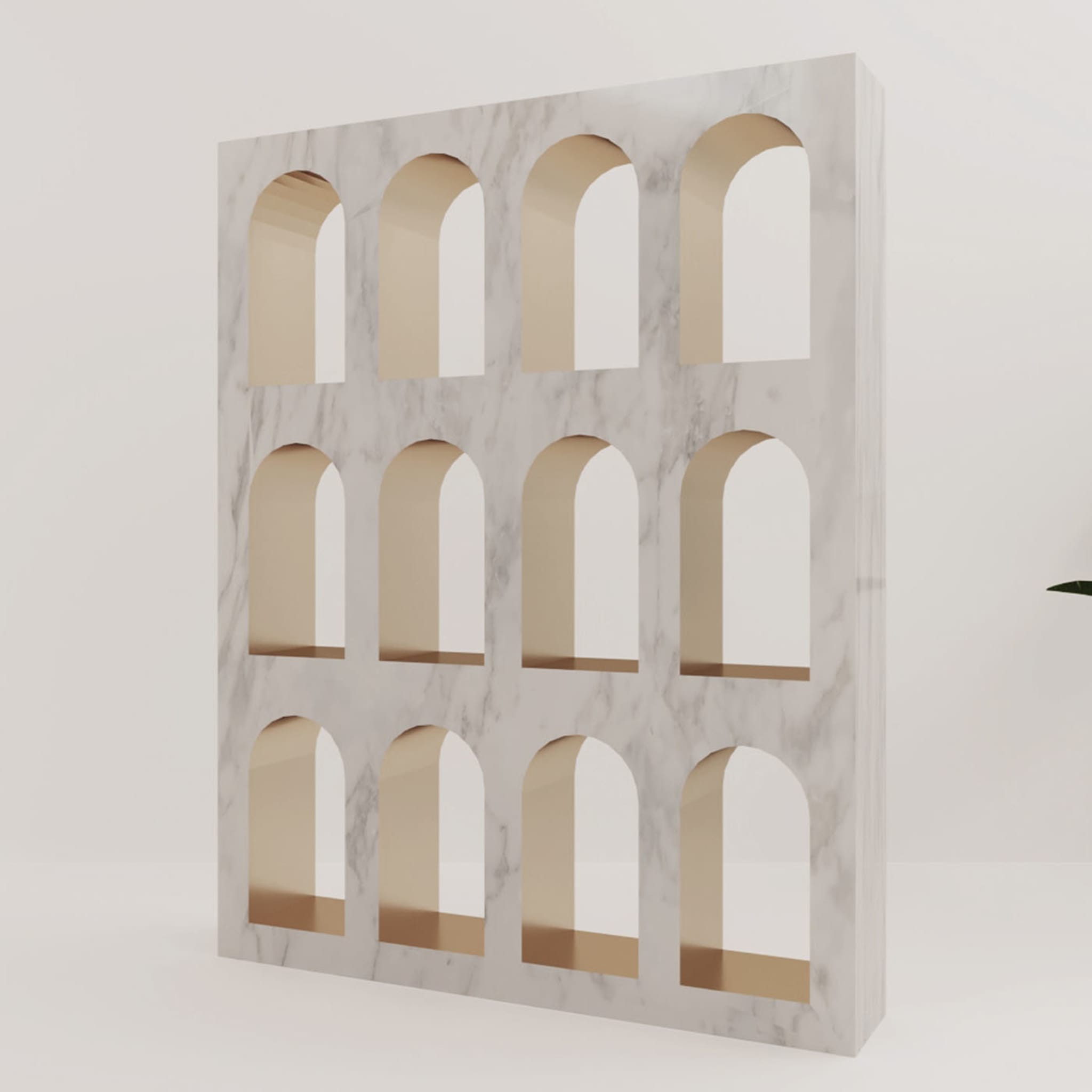 Portici Bookcase in White Carrara Marble by sid&sign - Alternative view 2