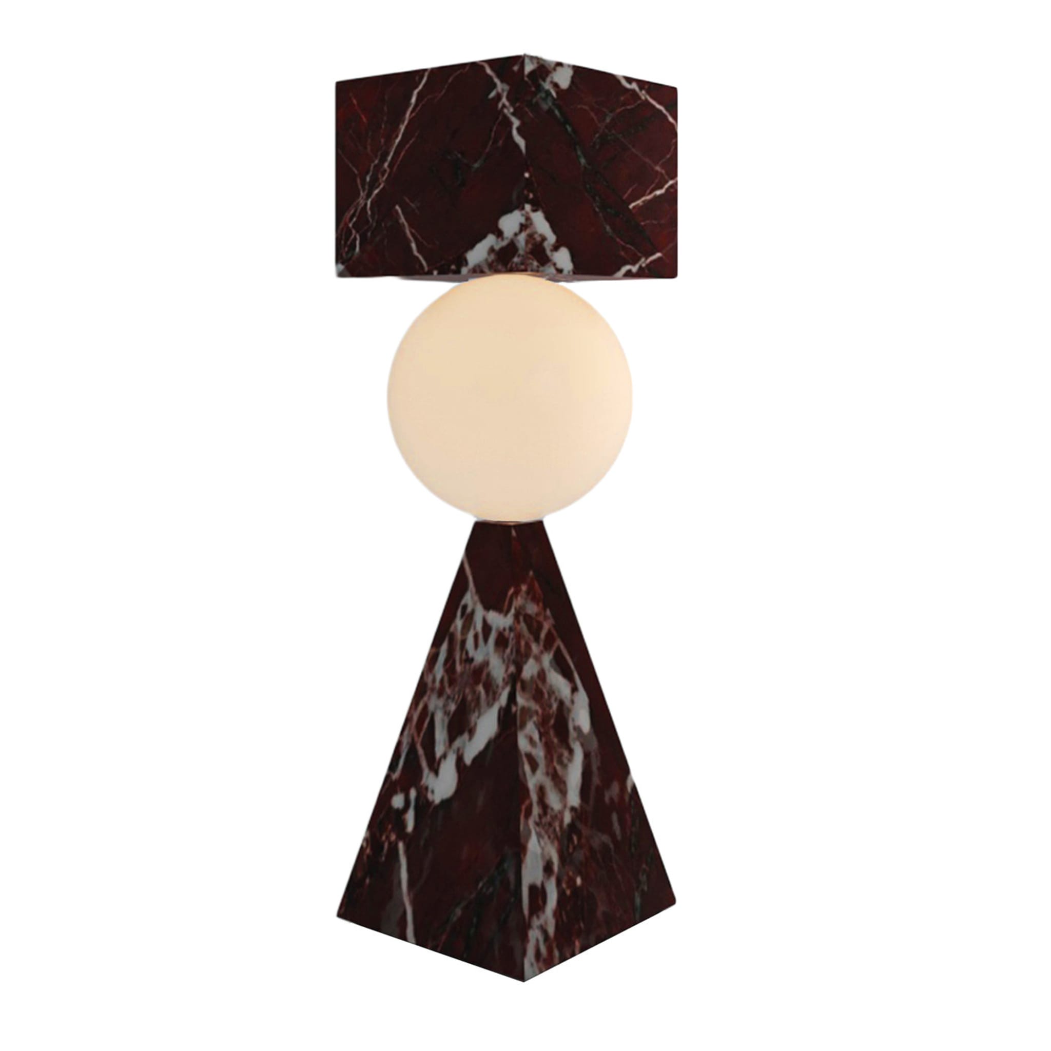 CS Class Table Lamp in Red Levanto Marble by sid&sign - Main view