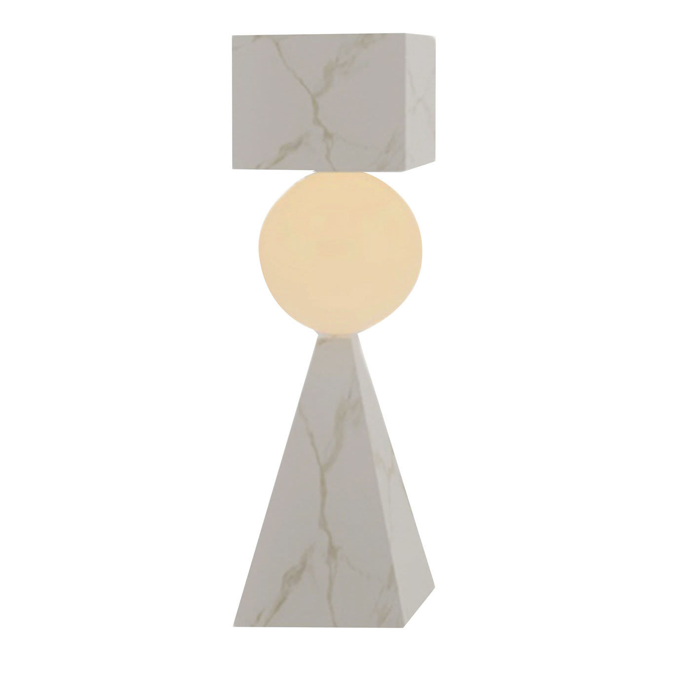 CS Class Table Lamp in Gold Calacatta Marble by sid&sign - Dimarmo