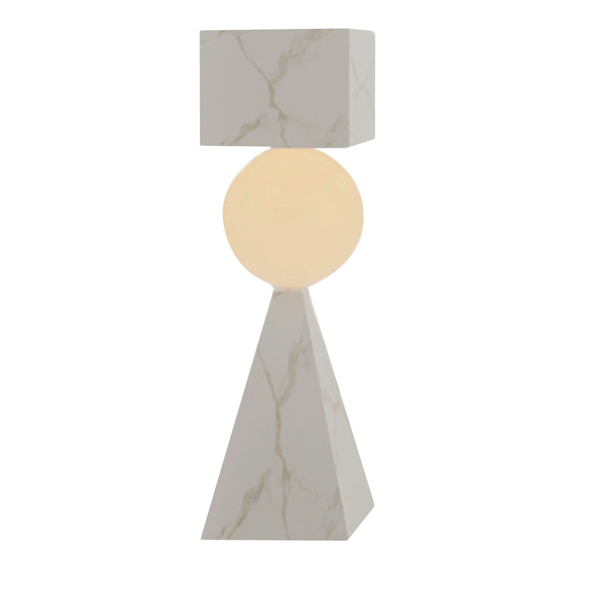 CS Class Table Lamp in Gold Calacatta Marble by sid&sign - Main view
