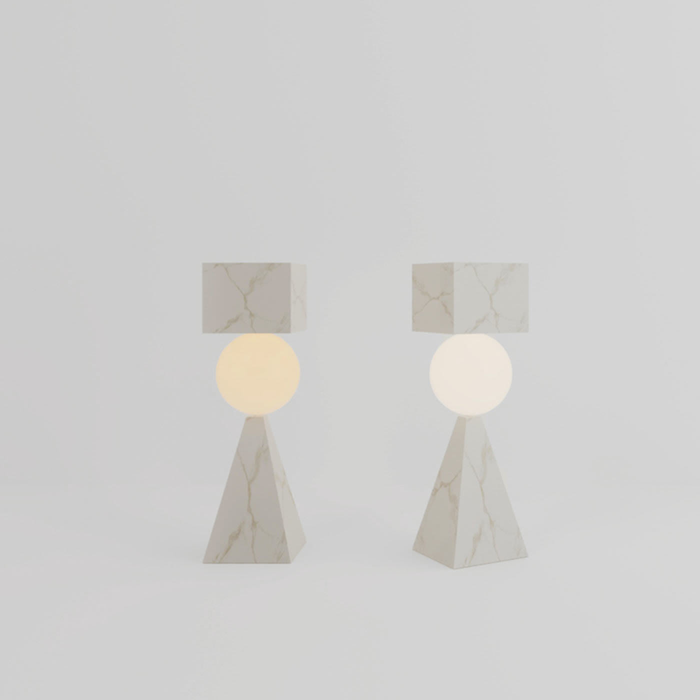 CS Class Table Lamp in Gold Calacatta Marble by sid&sign - Dimarmo