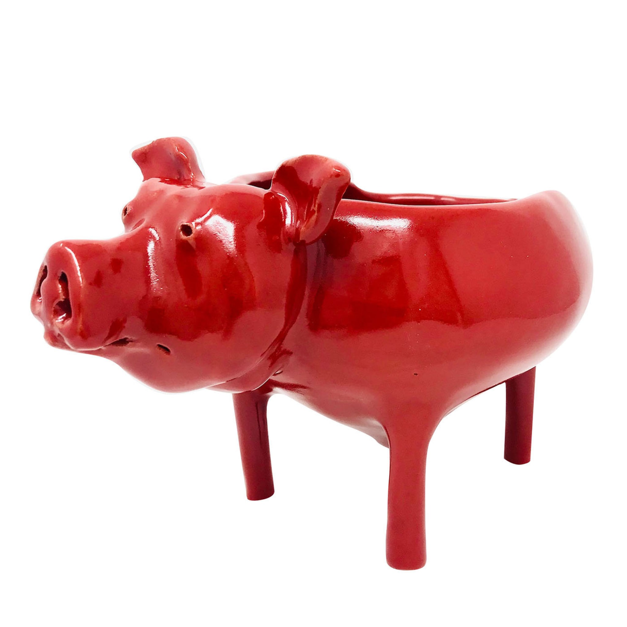 Large Red Piglet Bowl - Main view