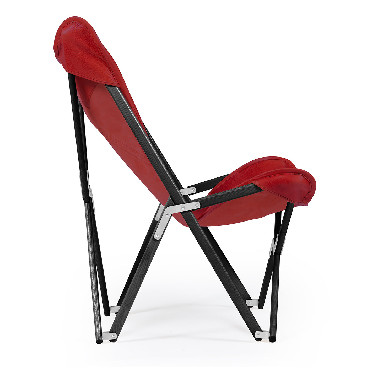 Tripolina Armchair in Red Leather - Telami