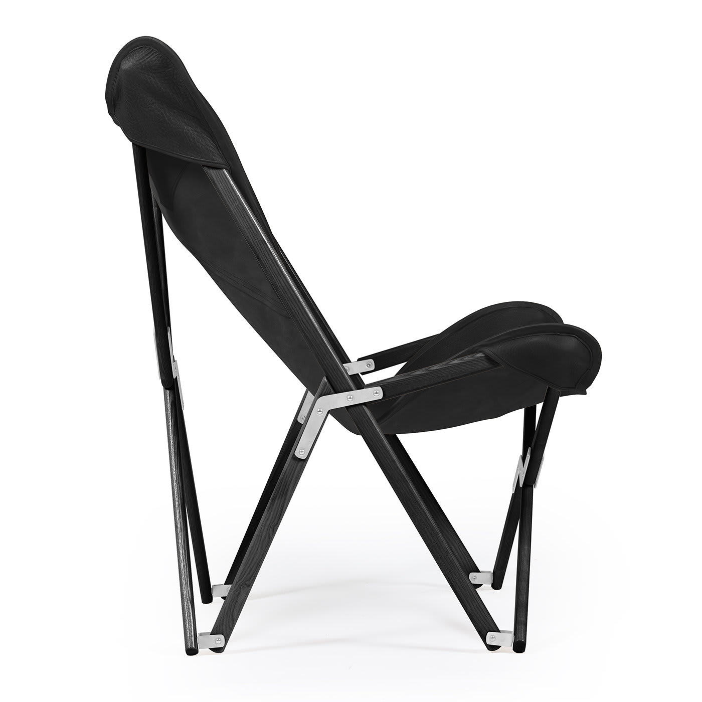 Tripolina Armchair in Black Leather - Telami