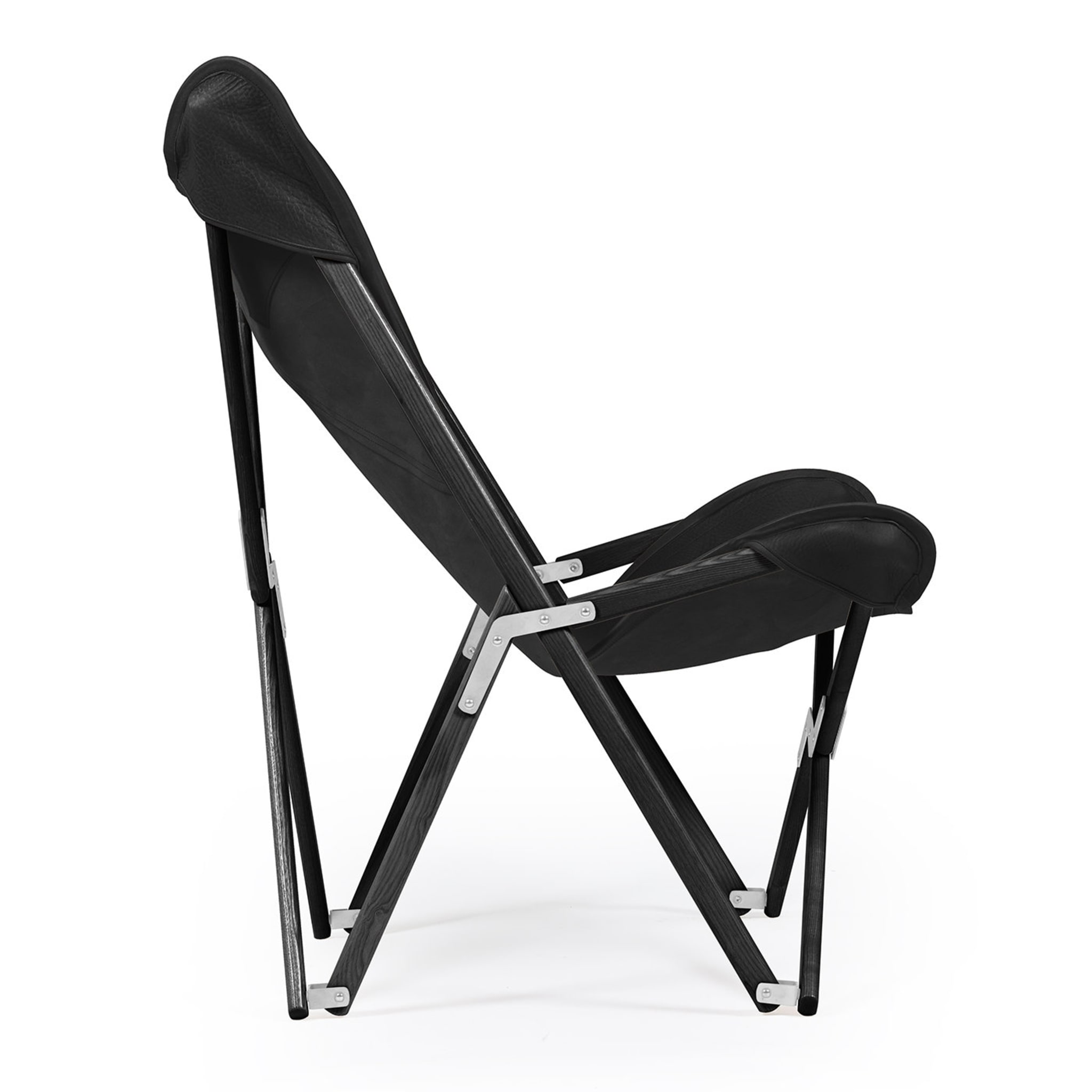 Tripolina Armchair in Black Leather - Alternative view 1