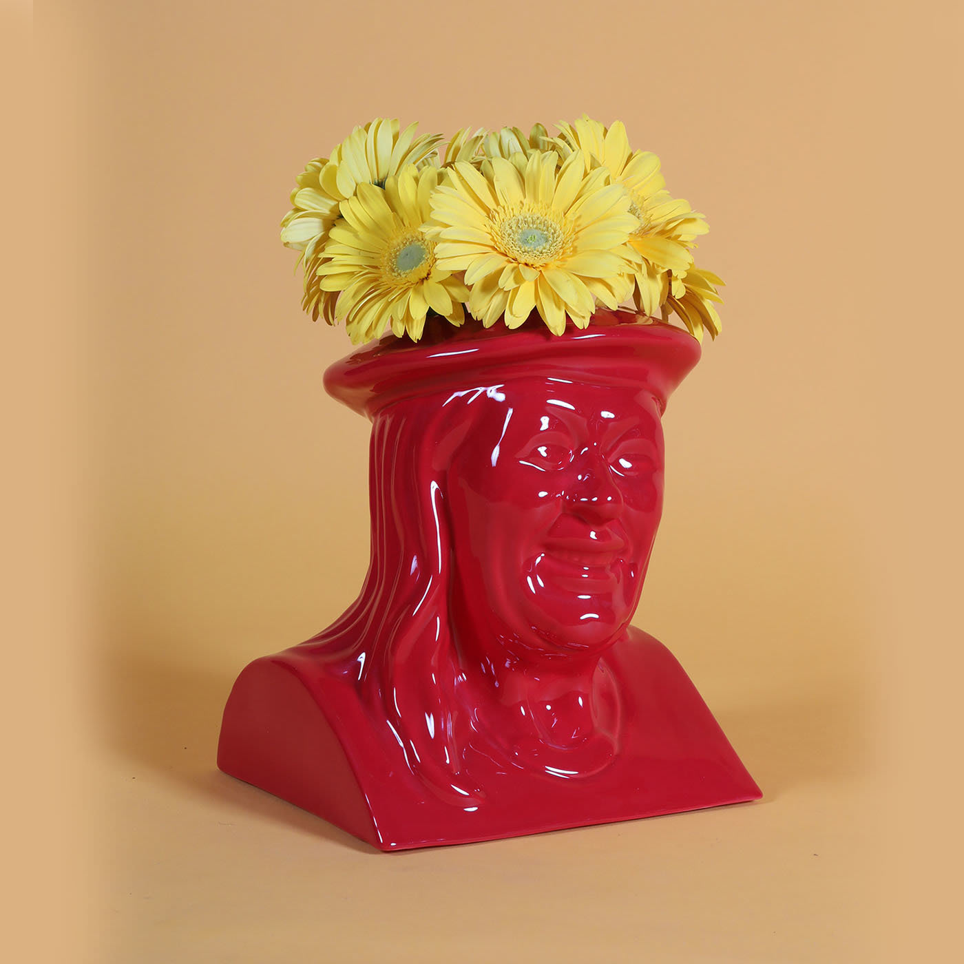 La Vilma Red Flowerpot by Jimmy D Lanza - Loopo