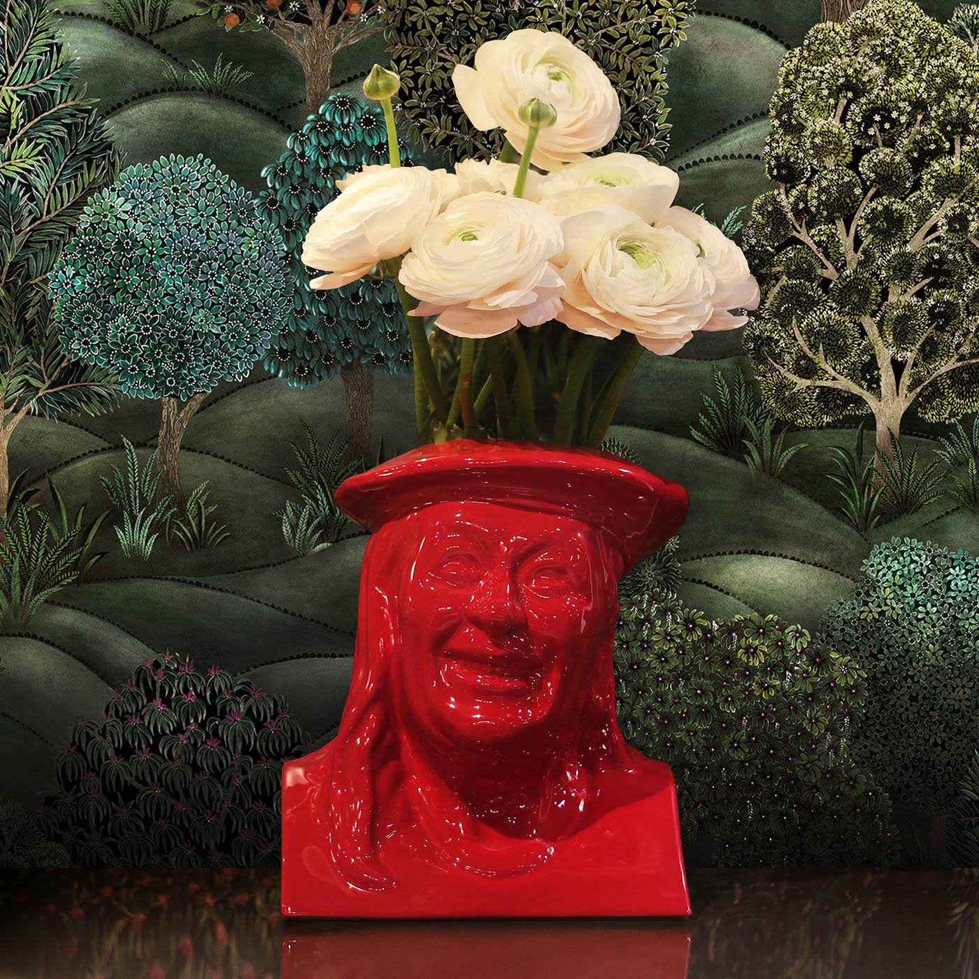 La Vilma Red Flowerpot by Jimmy D Lanza - Loopo