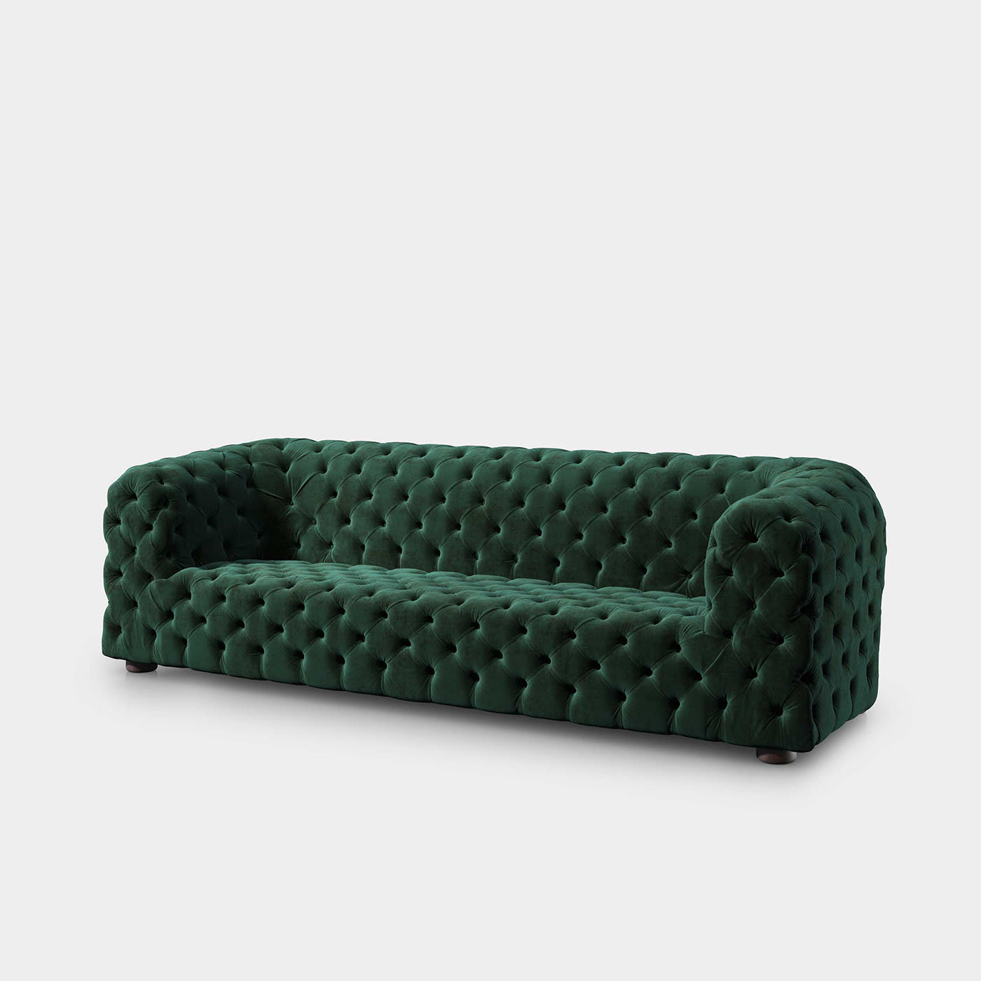 Tufted Rectangular Green Sofa - Loopo