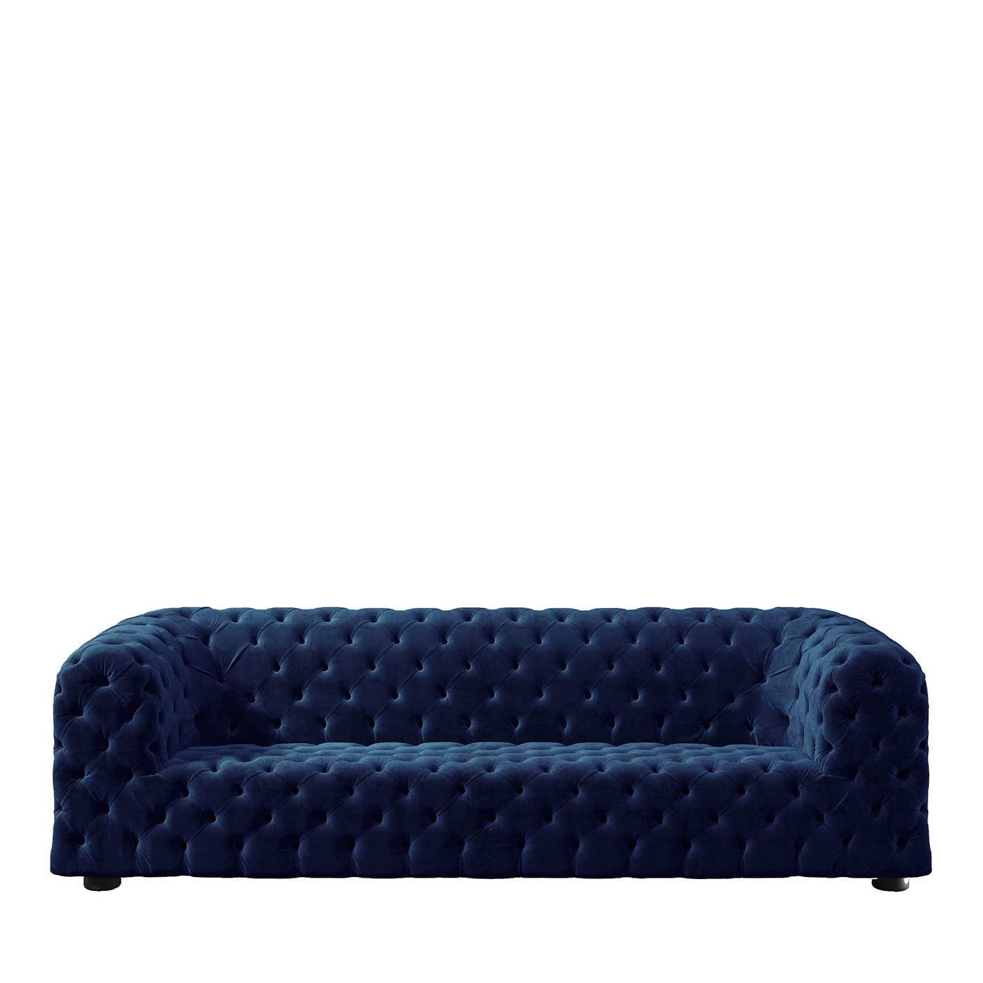 Tufted Rectangular Blue Sofa - Loopo