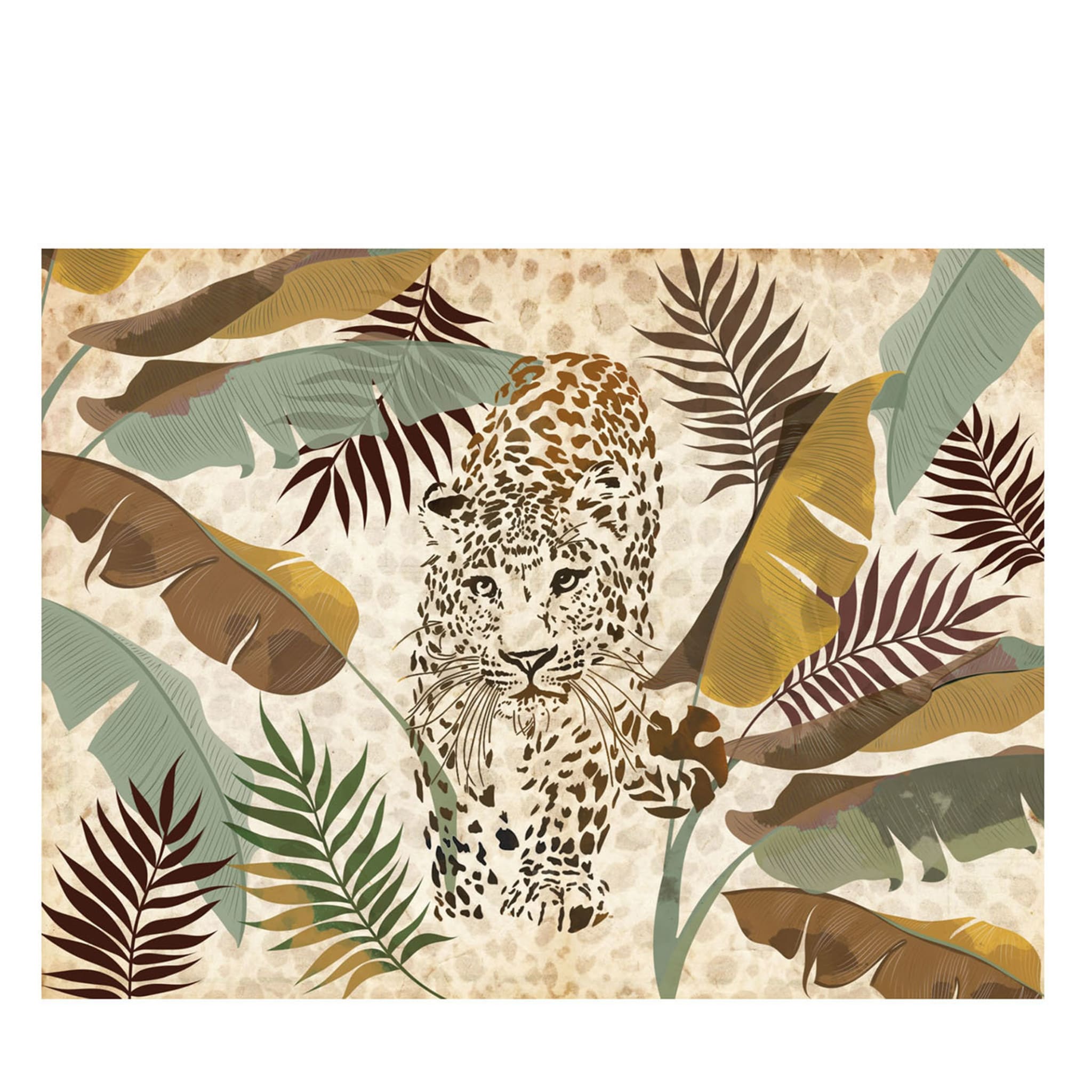 Papel pintado Nature Leopard Ocre y Marrón - Vista principal