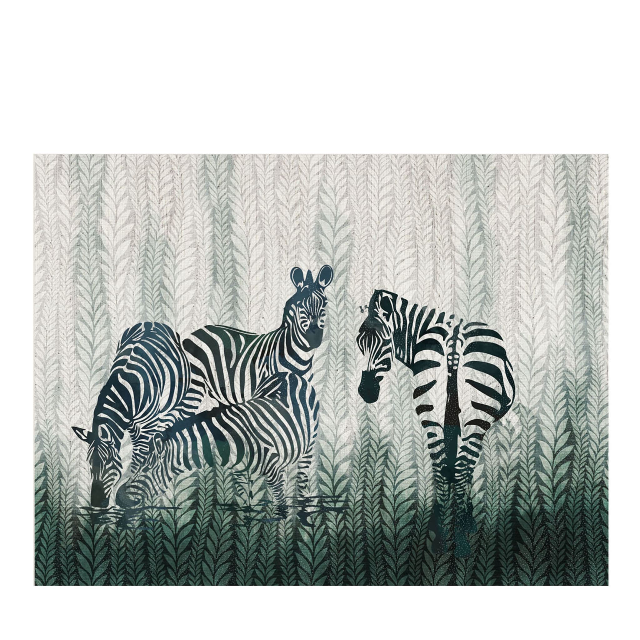 Natura Zebra Verde Carta da parati - Vista principale
