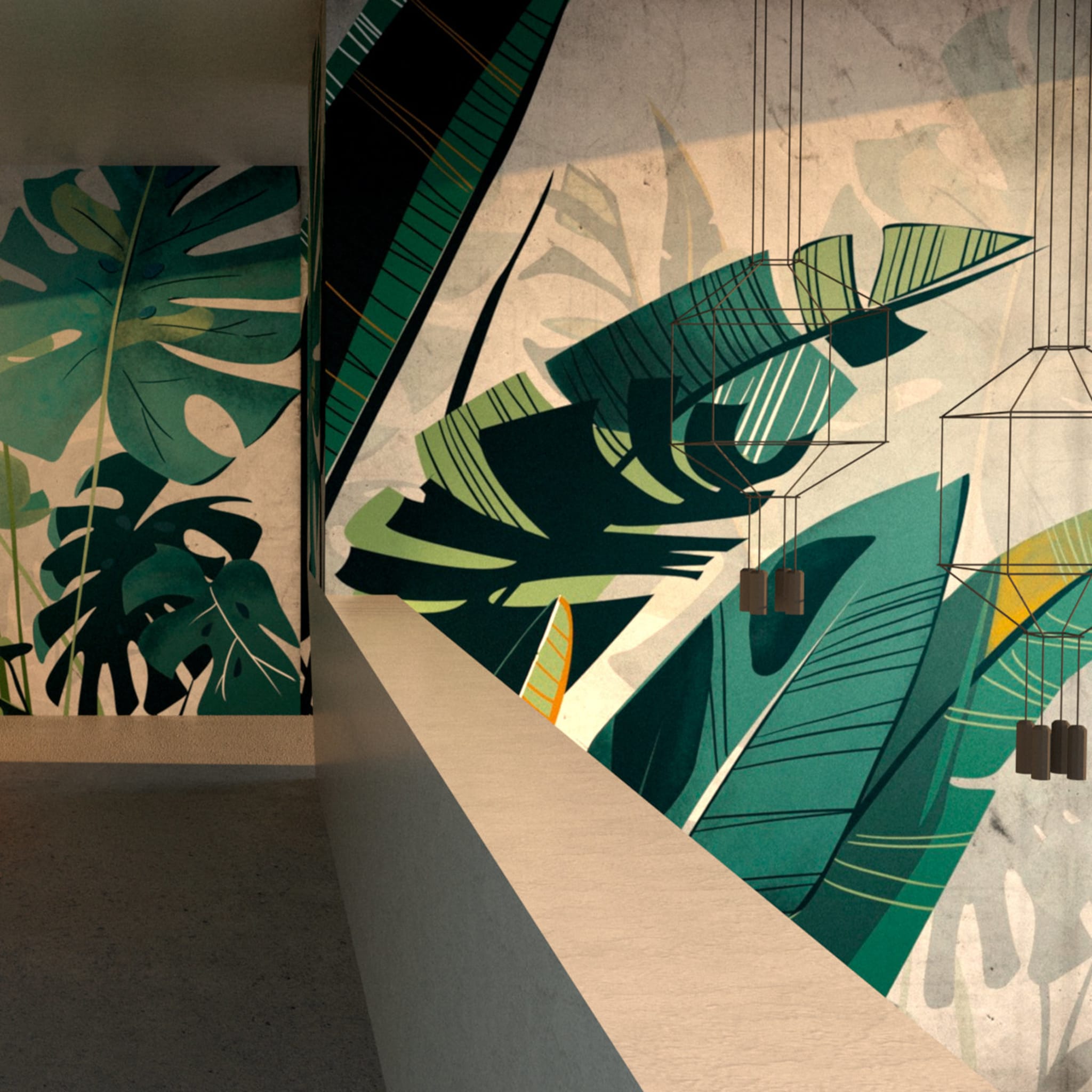 Botanika Jungla Gray and Green Wallpaper - Alternative view 1