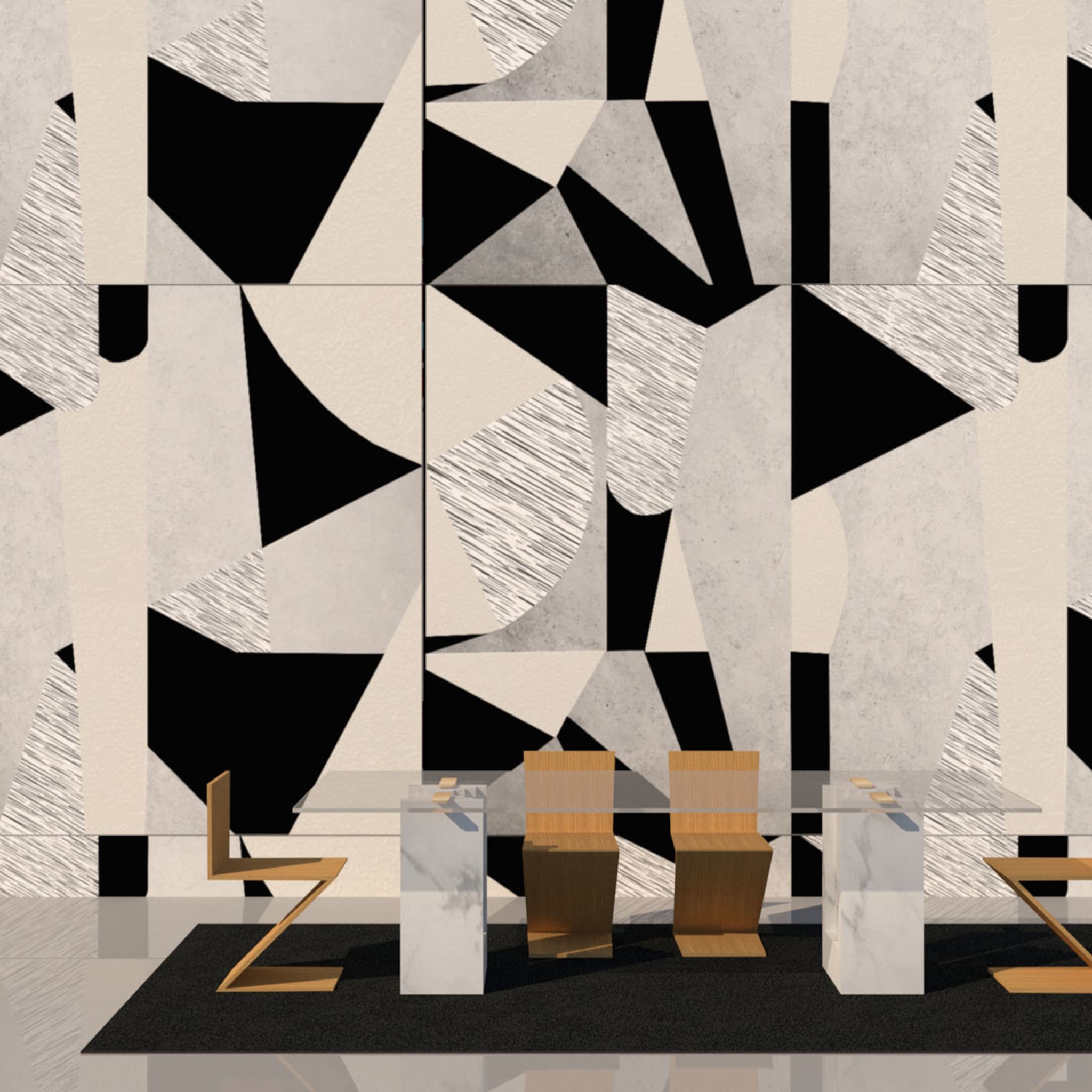 Bhaus100 Geometric Black and White Wallpaper - Alternative view 1