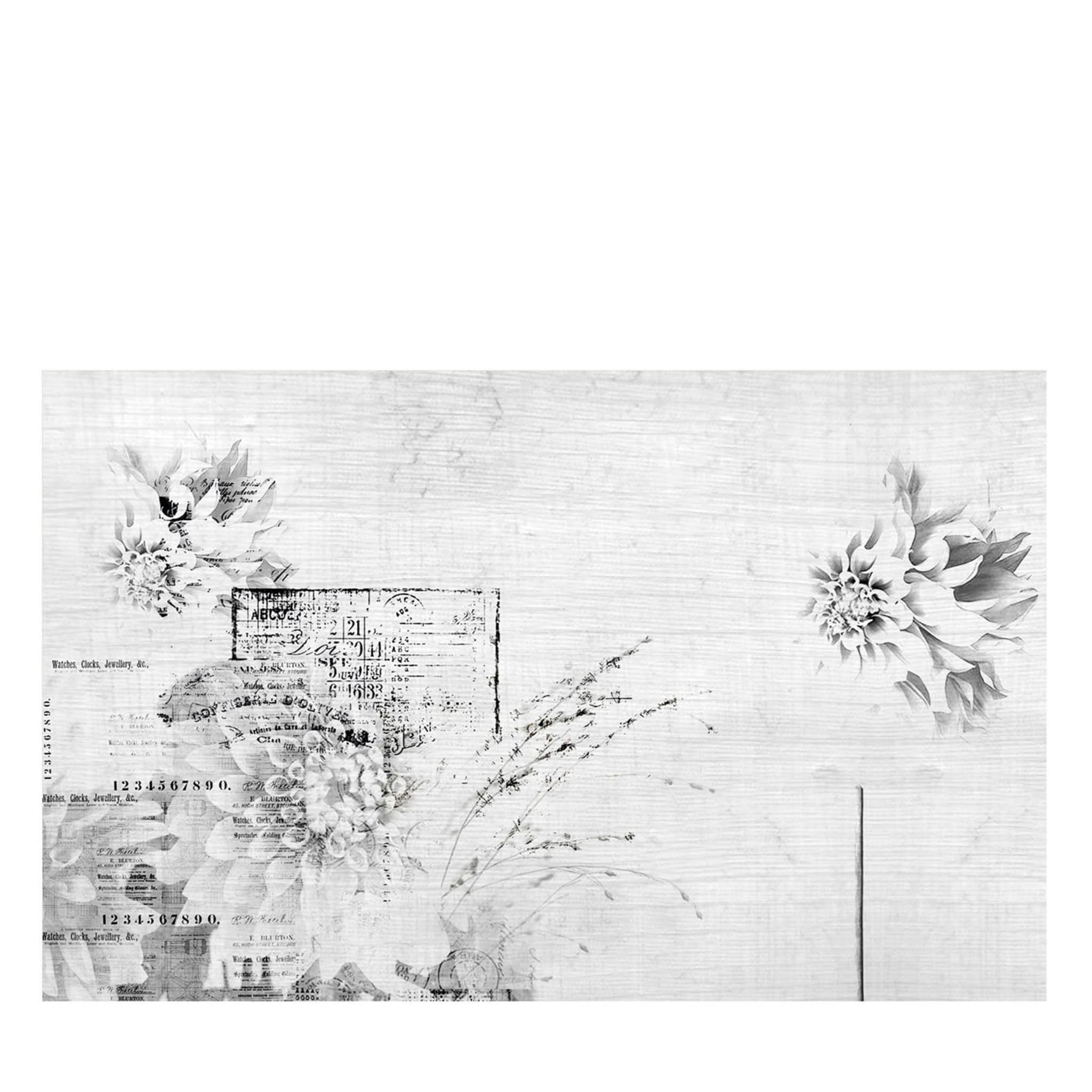Papel pintado Botanika Paperflowers en blanco y negro - Vista principal