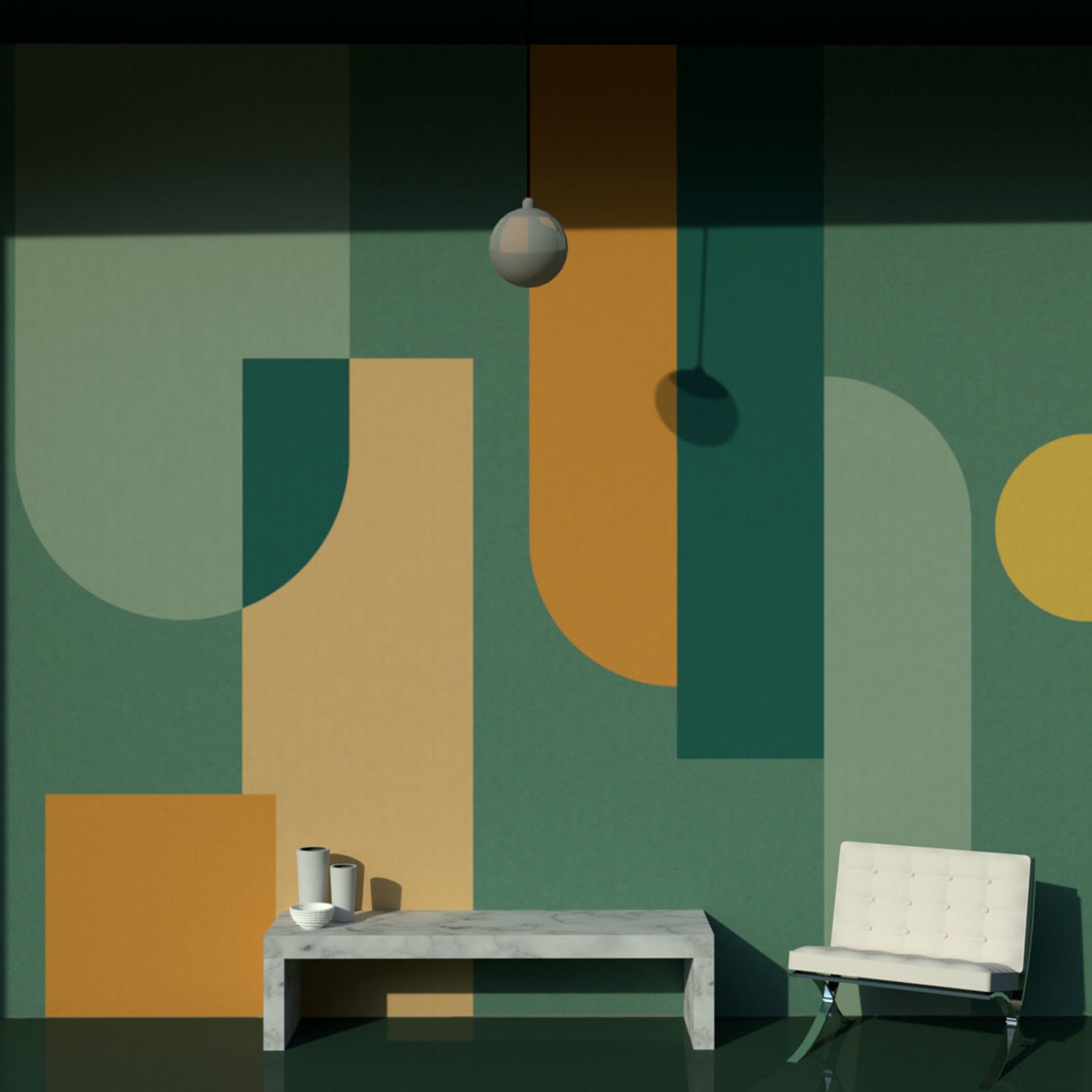 Bhaus100 Composition Green Wallpaper - Alternative view 1