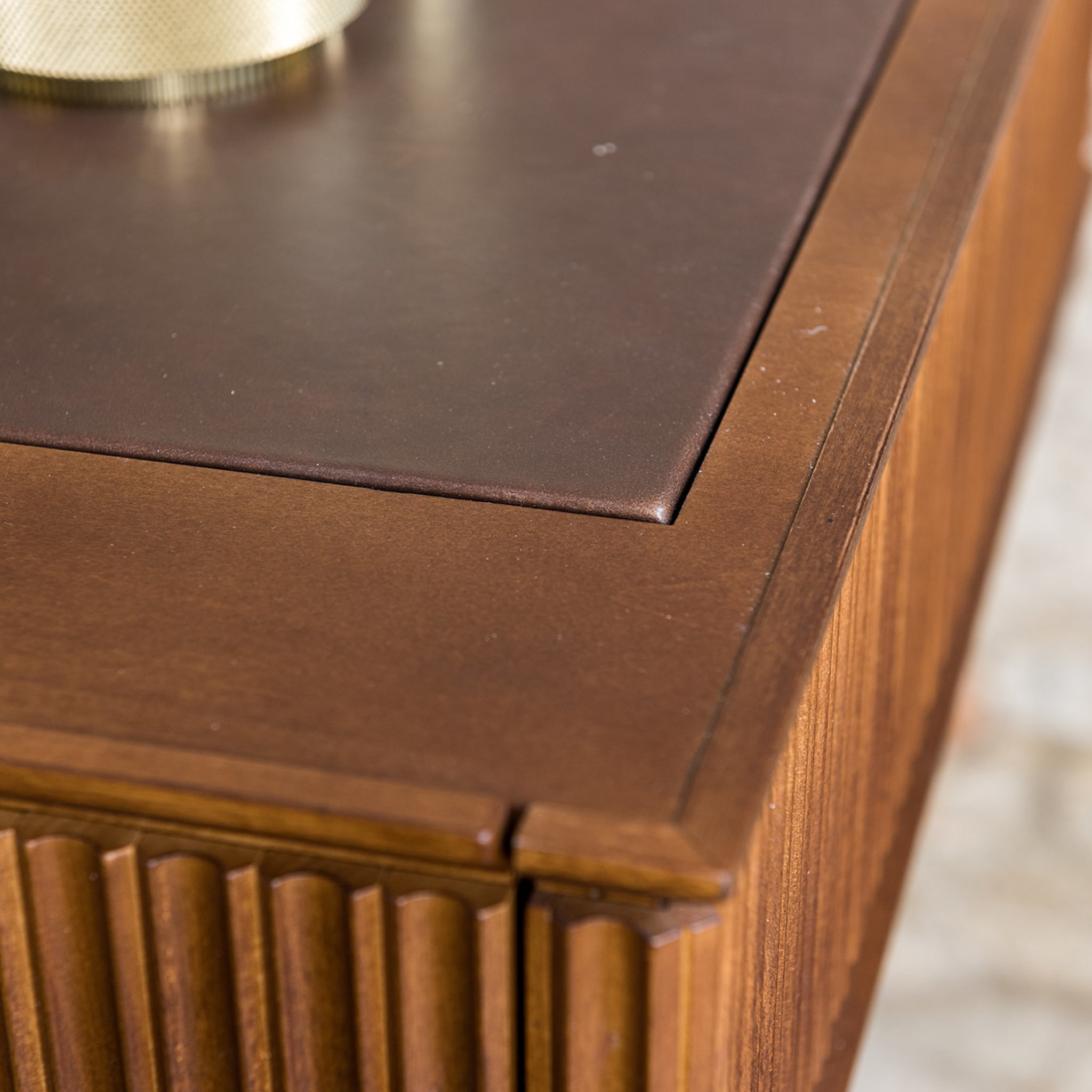 Two-Drawer Wood/Leather Console - Alternative view 3