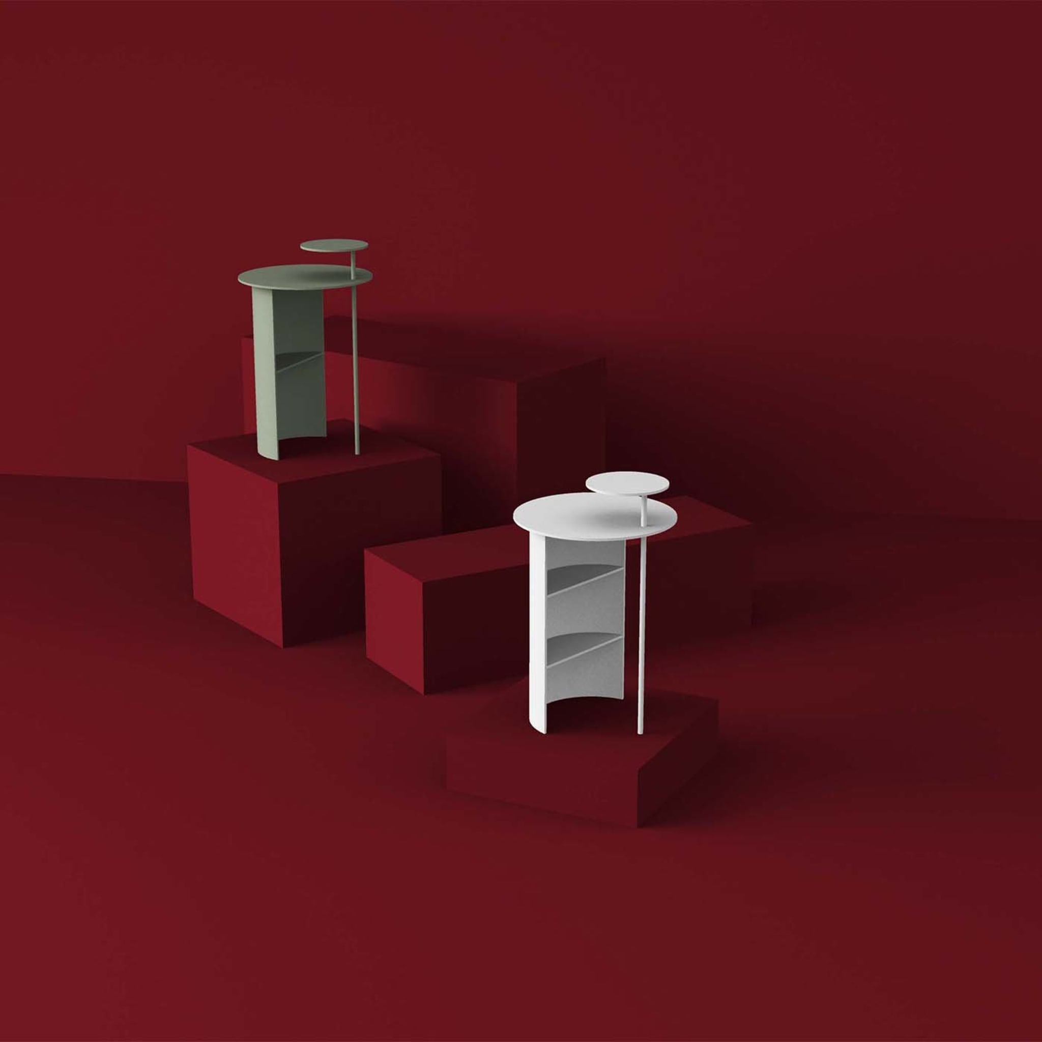 Nascosto 2-Shelf White Coffee Table - Alternative view 2