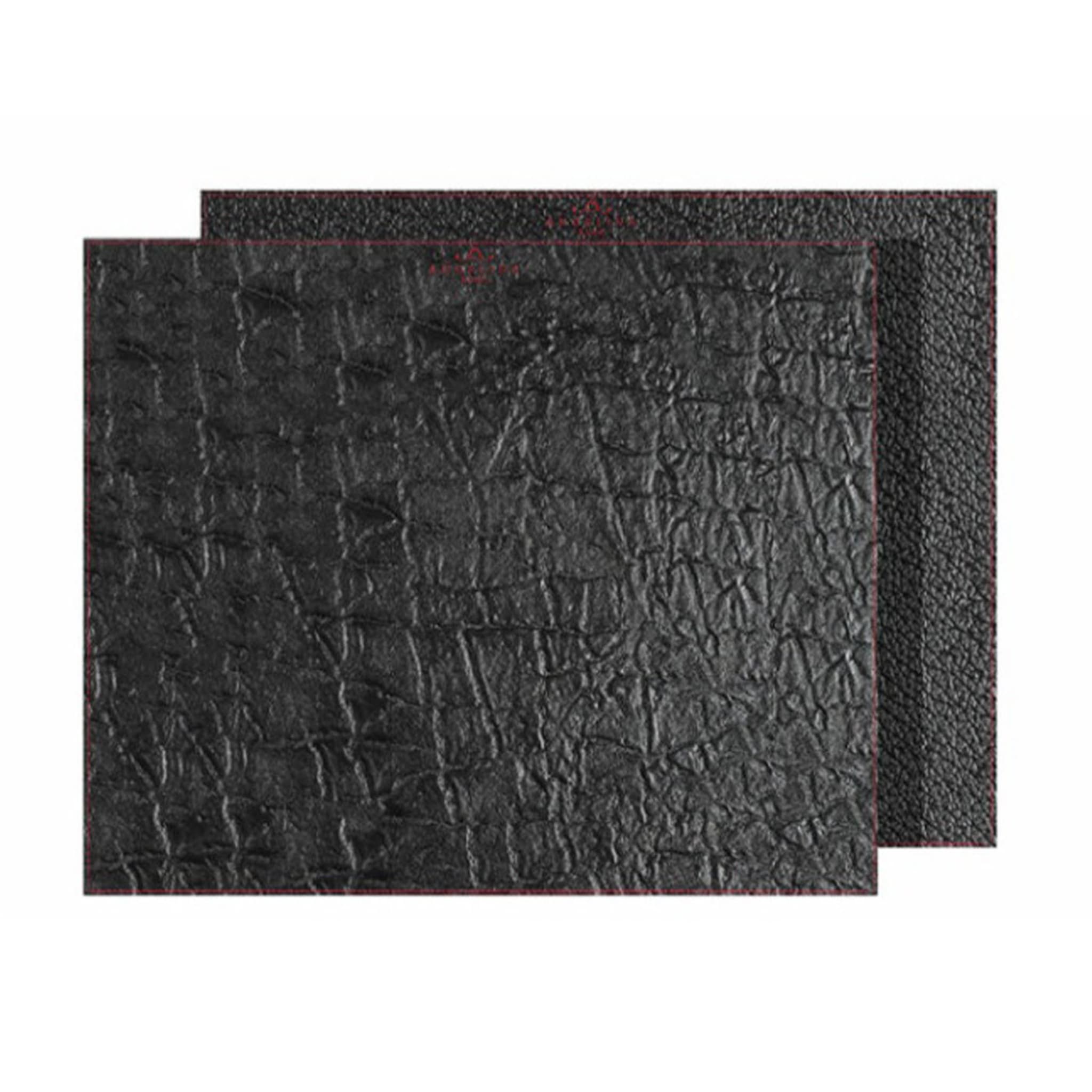 Tanzania Medium Set of 2 Rectangular Black Leather Placemats - Main view