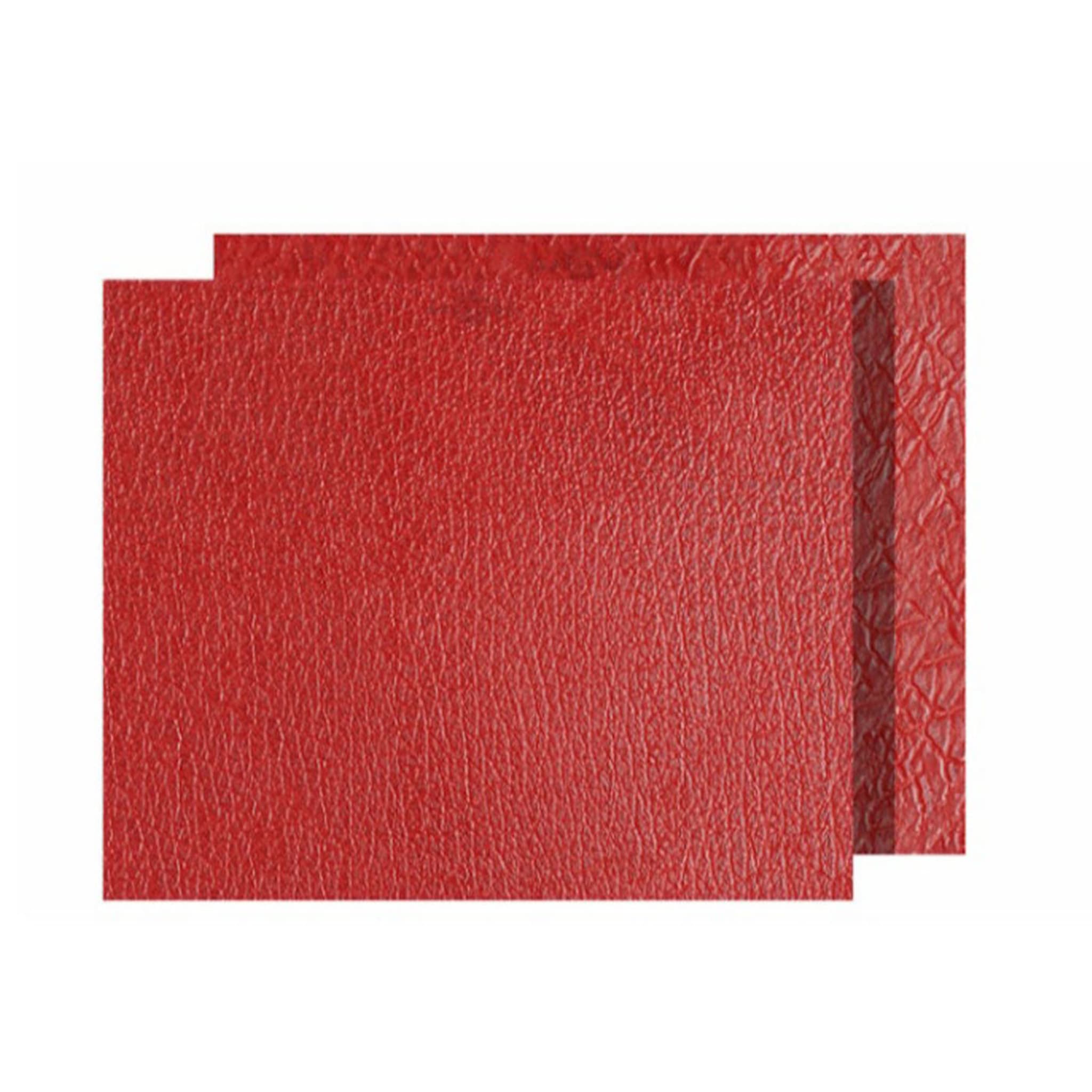 Tanzania Medium Set of 2 Rectangular Red Leather Placemats - Main view