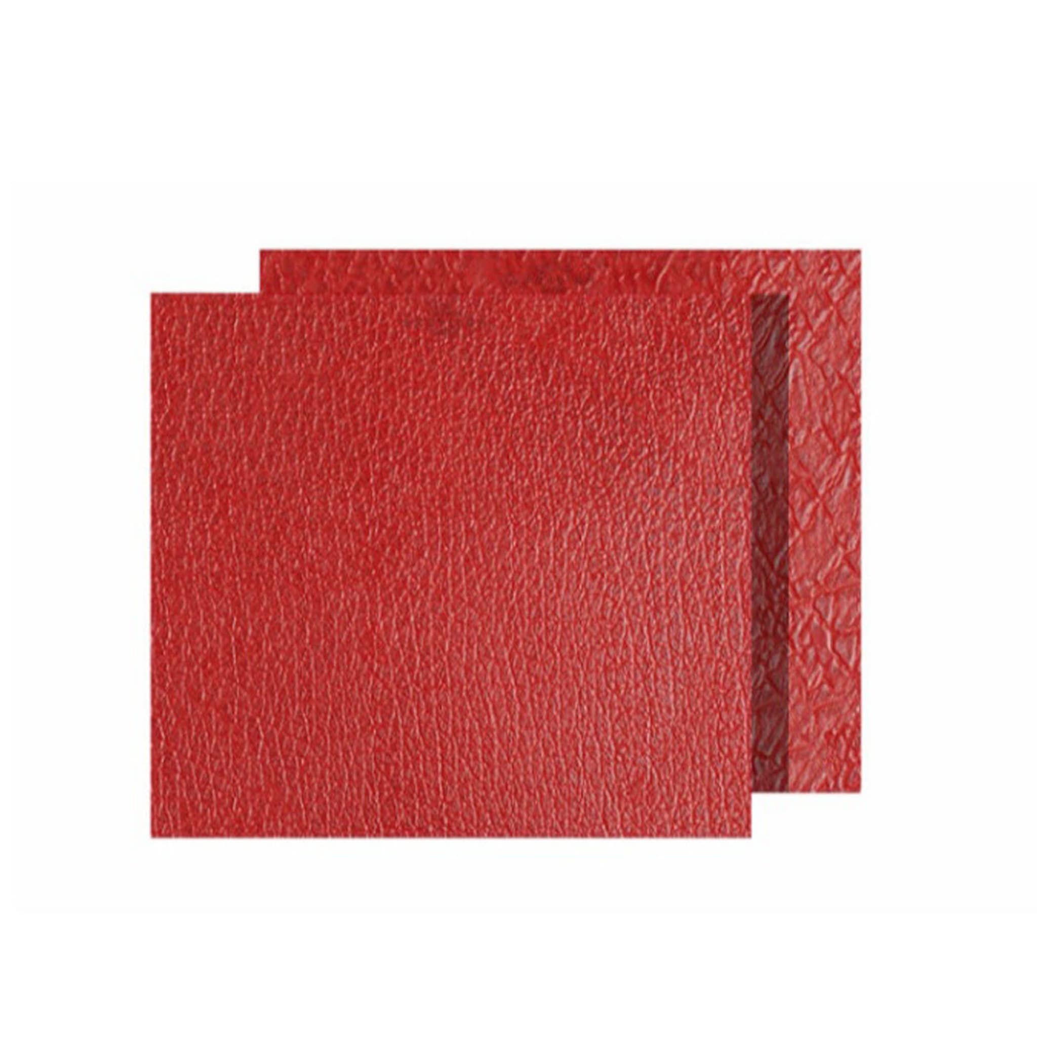 Tanzania Extra-Small Set of 2 Rectangular Red Leather Placemats - Main view