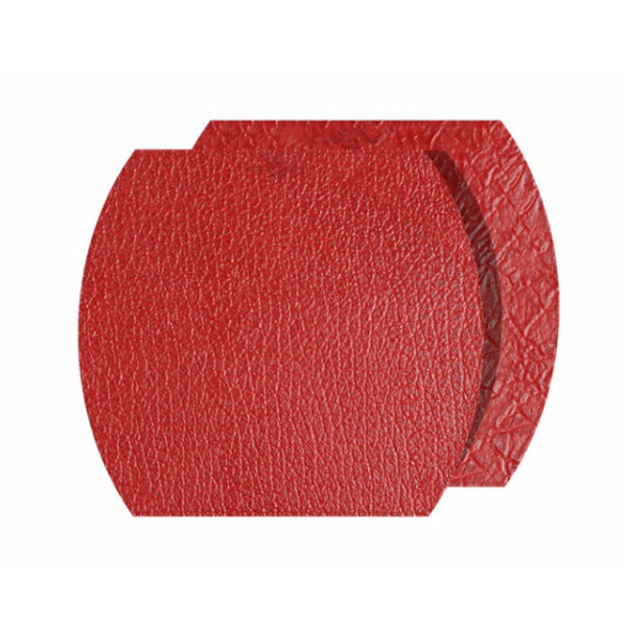 Tanzania Extra-Small Set of 2 Red Leather Placemats (Set de 2 sets de table en cuir rouge) - Vue principale