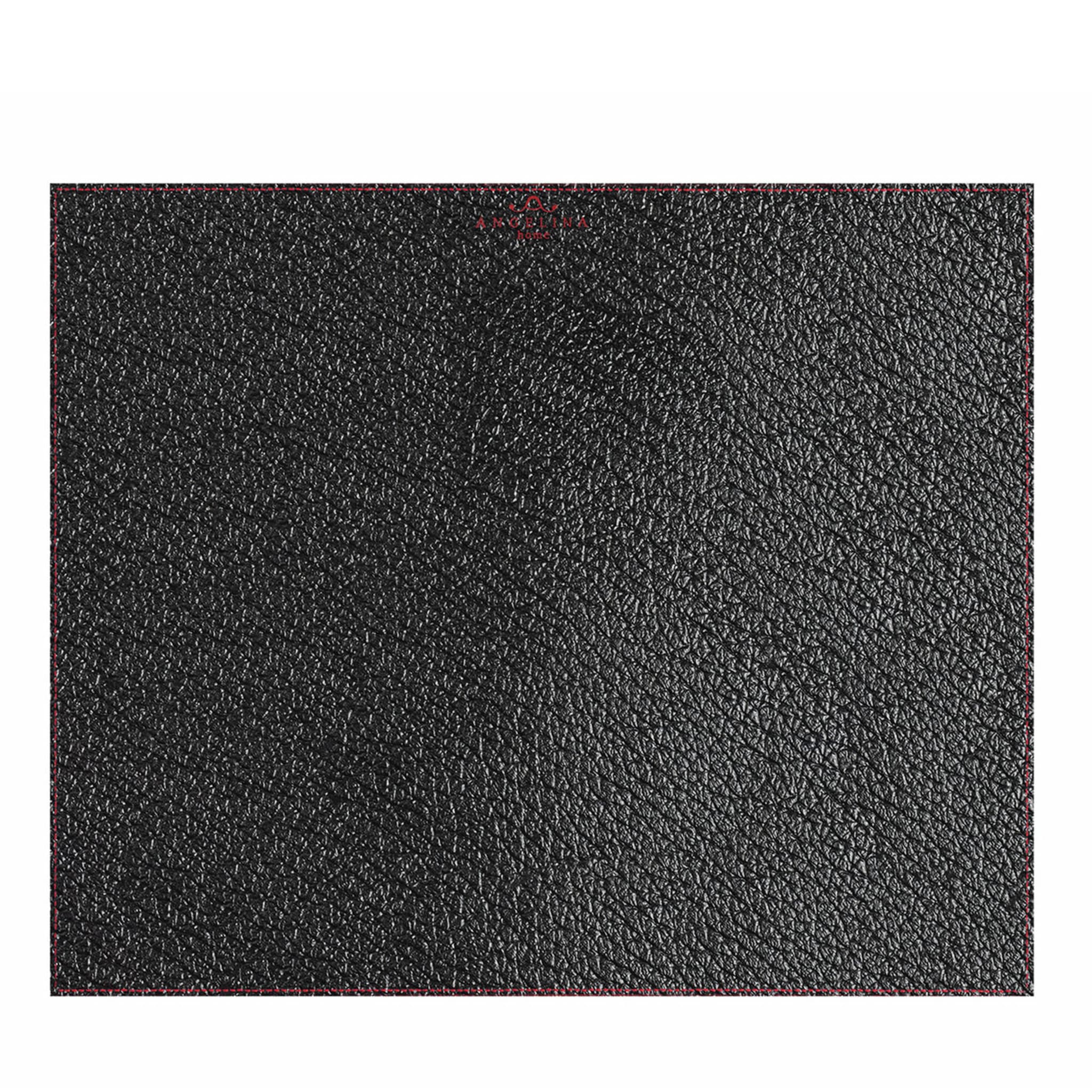 Tansania Medium 2er-Set rechteckige Platzsets aus schwarzem Leder - Alternative Ansicht 1