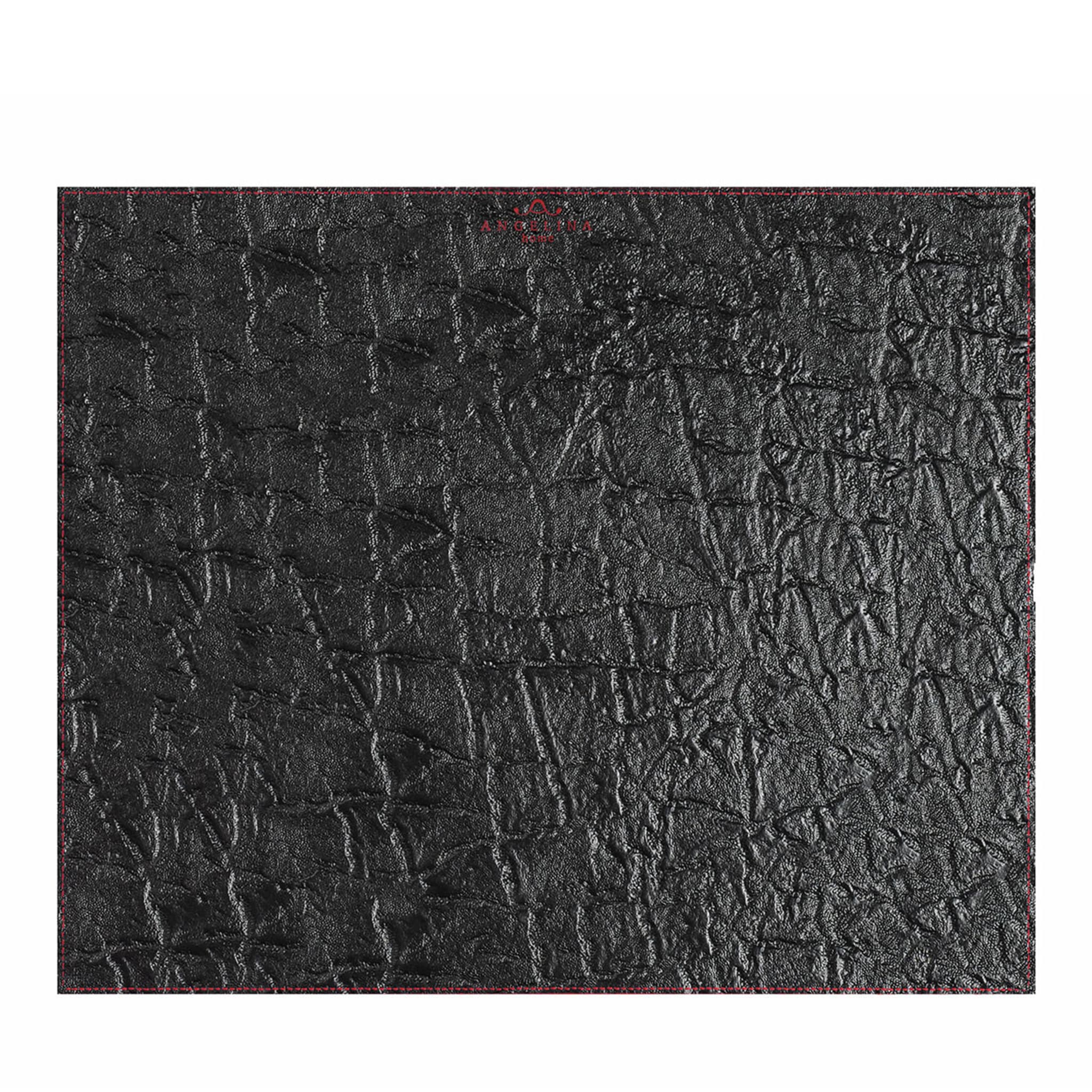 Tansania Medium 2er-Set rechteckige Platzsets aus schwarzem Leder - Alternative Ansicht 2