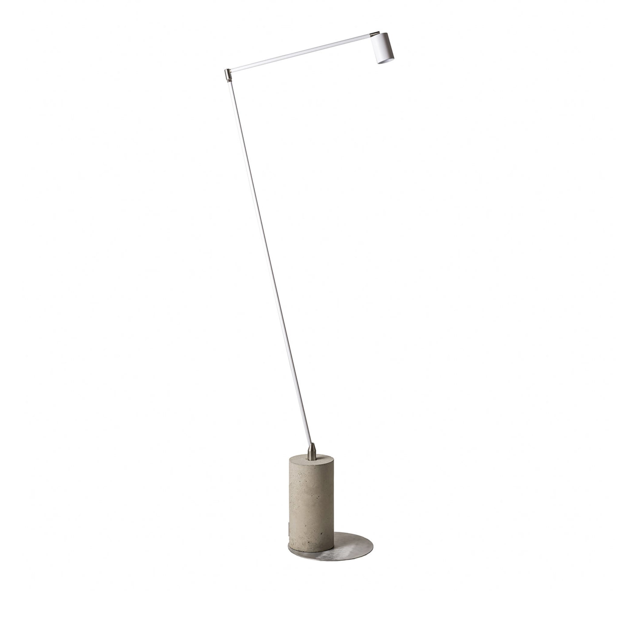 Lámpara de pie de aluminio/concreto blanco - Vista principal