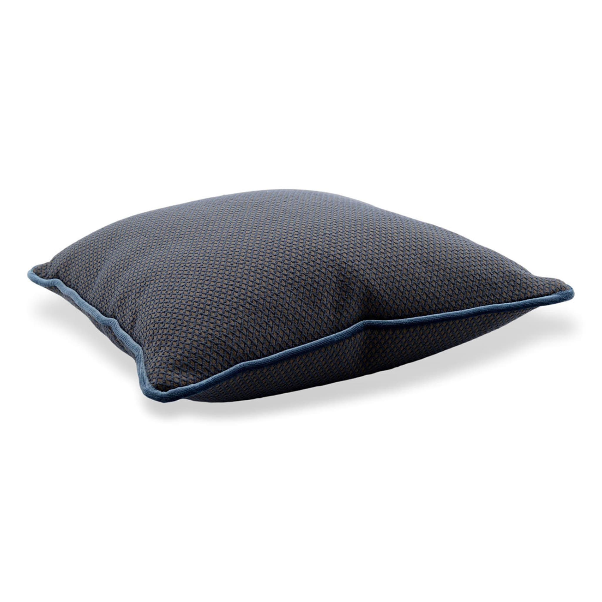 Blue Beige Carré Cushion in false unit jacquard fabric - Alternative view 2