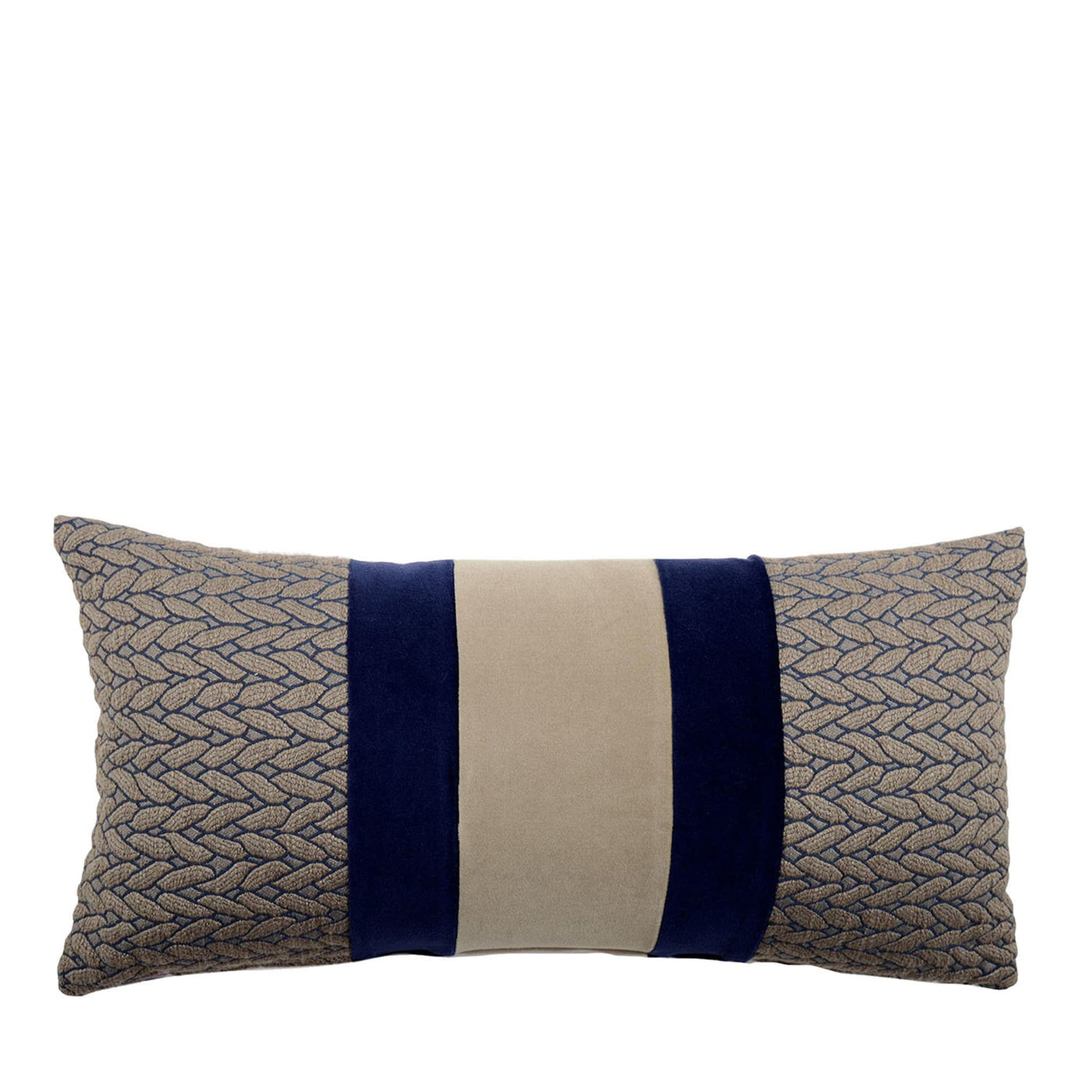 Nastro Tricot Lumbar Cushion with Blue Stripes - Main view
